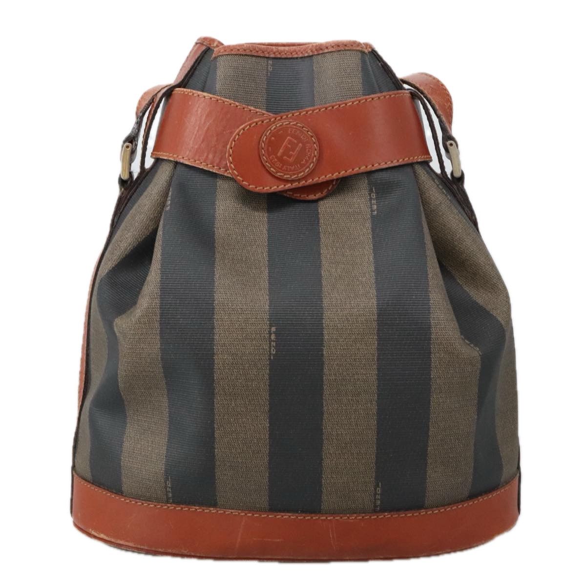 Fendi Pequin Brown Canvas Shoulder Bag (Pre-Owned) Size ONE SIZE - 1 Thumbnail
