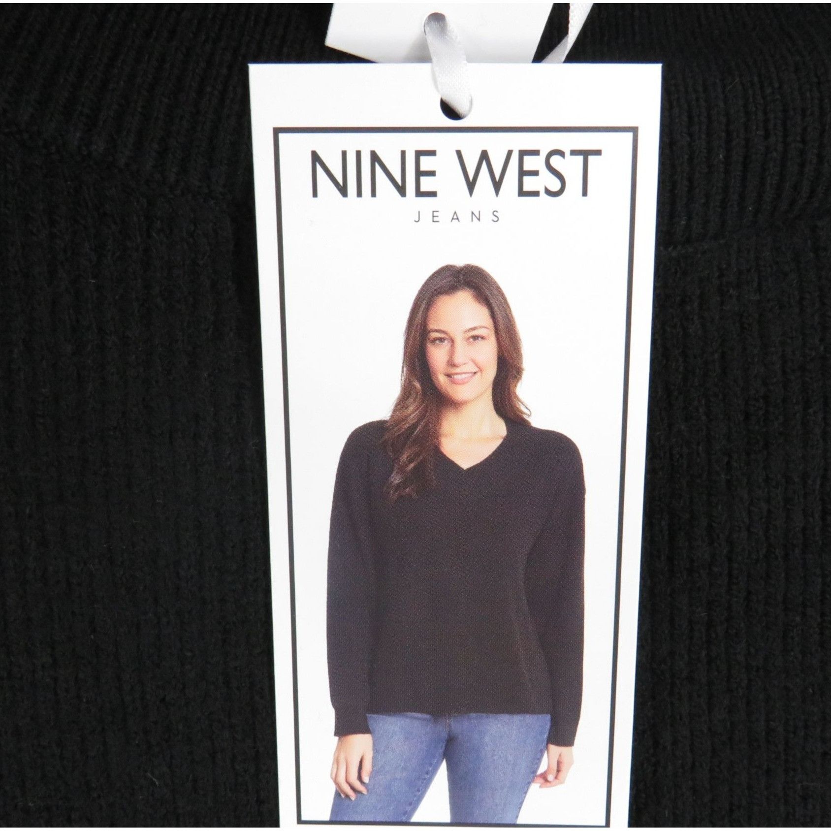 Nine West Nine West Women's XL Black V-Neck Sweater Ribbed Knit NWT $4 Size XL / US 12-14 / IT 48-50 - 3 Thumbnail