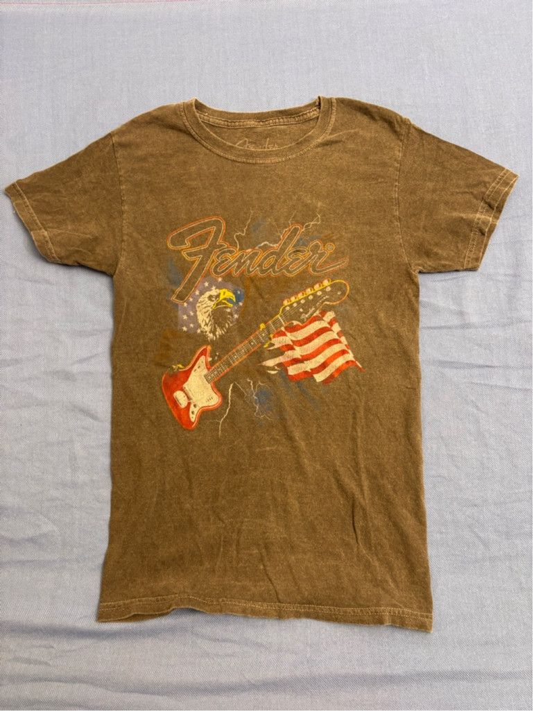 Fender Men's Fender Graphic T-Shirt XS Brown Size US XS / EU 42 / 0 - 1 Thumbnail