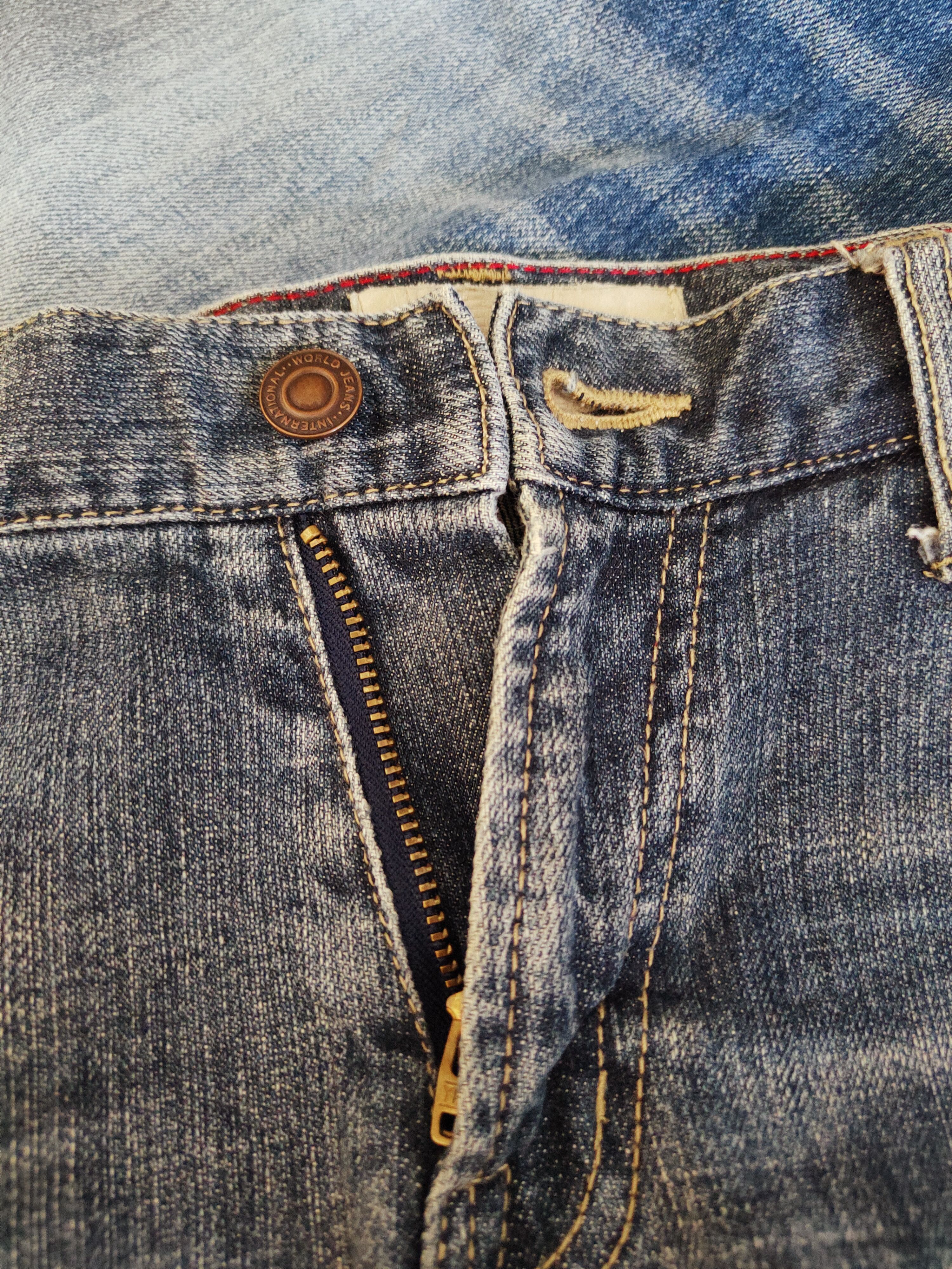 Japanese Brand × Vintage Vintage 💥 Blaze Dark Blue Distressed Ripped Jeans Size 33" - 14 Thumbnail