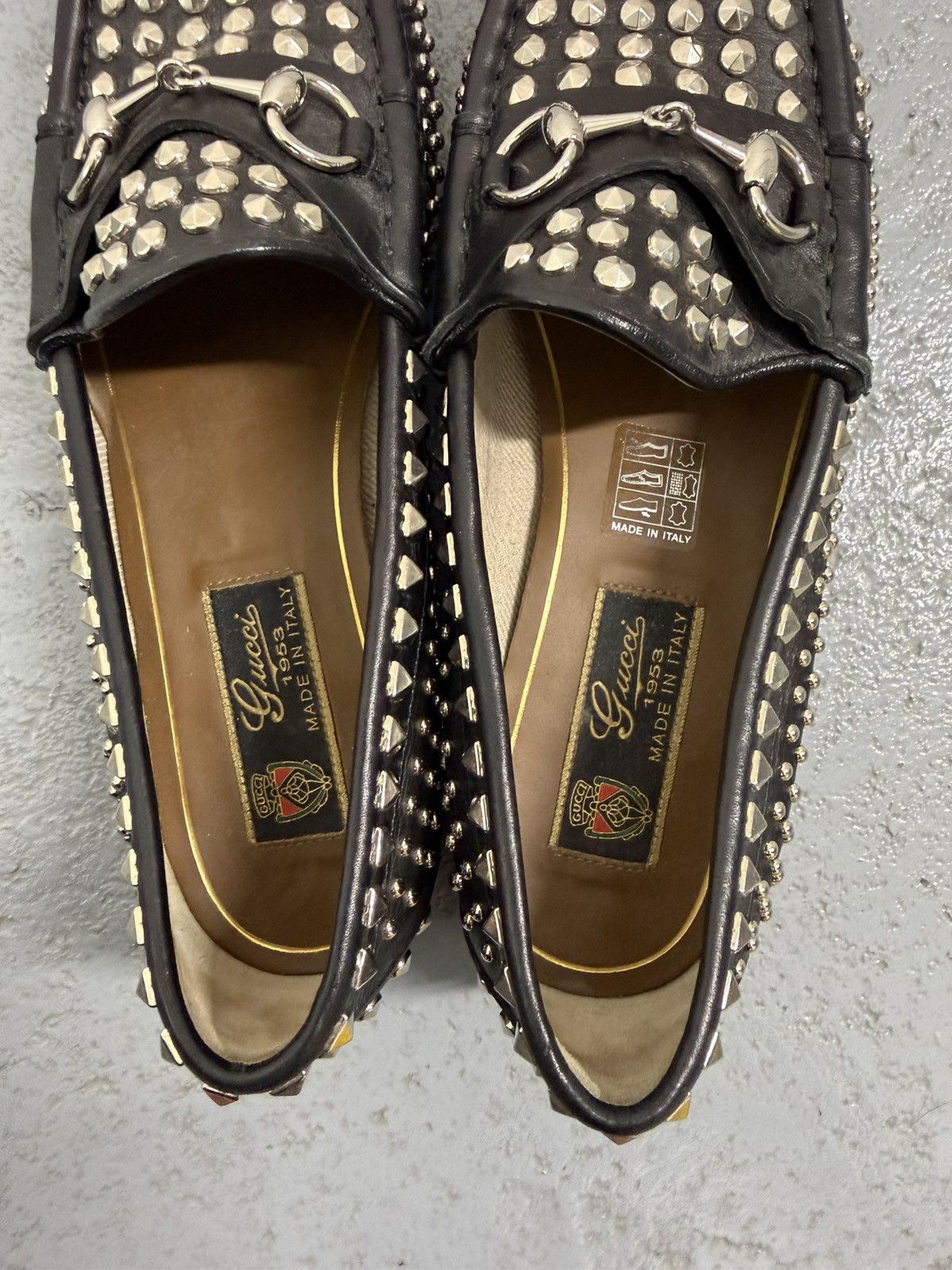 Gucci Gucci Horsebit 1953 Studded Leather Loafers Size US 7 / IT 37 - 15 Thumbnail