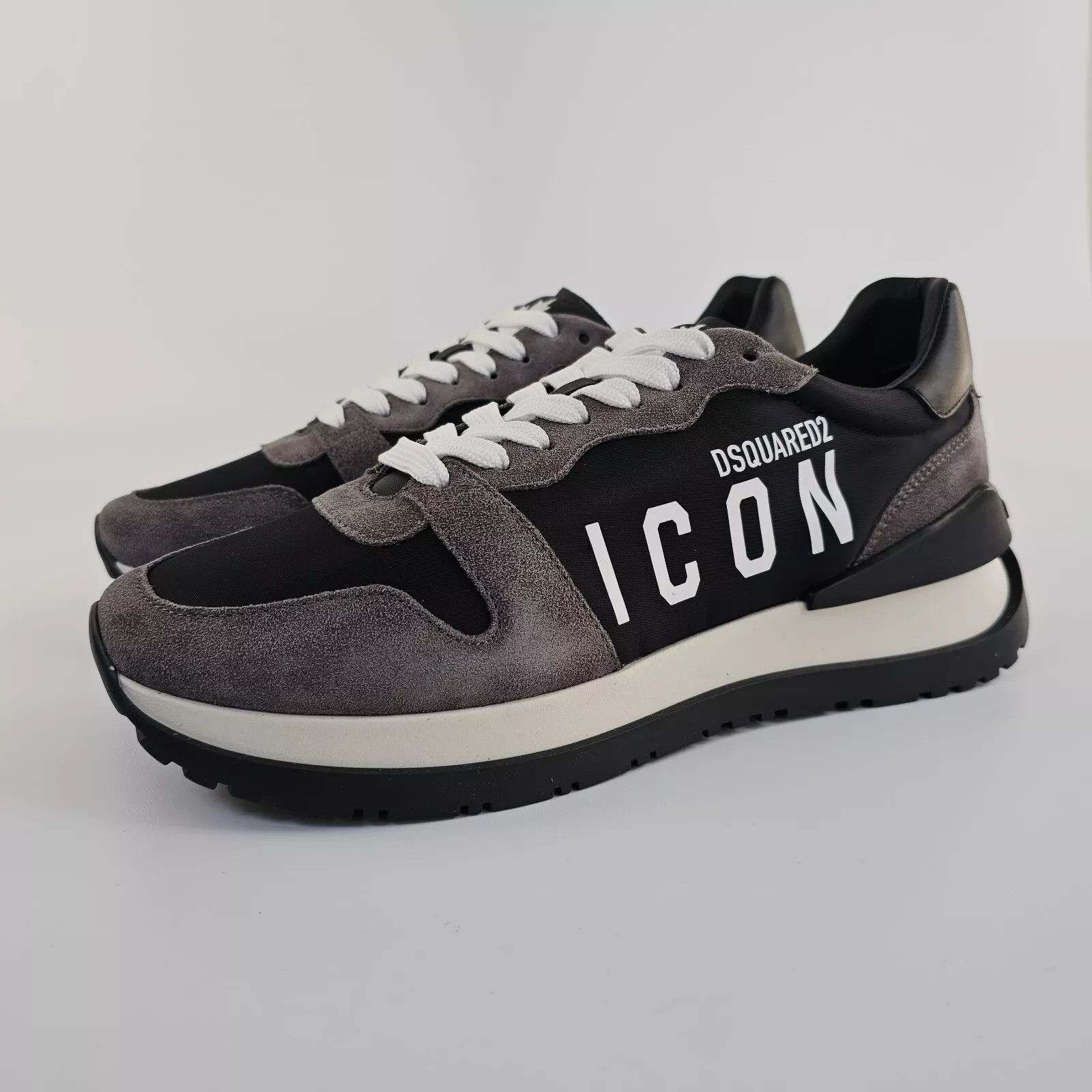 image of Christian Louboutin x Dsquared2 Icon Running Black Leather Low Top Sneakers New, Men's (Size 10)