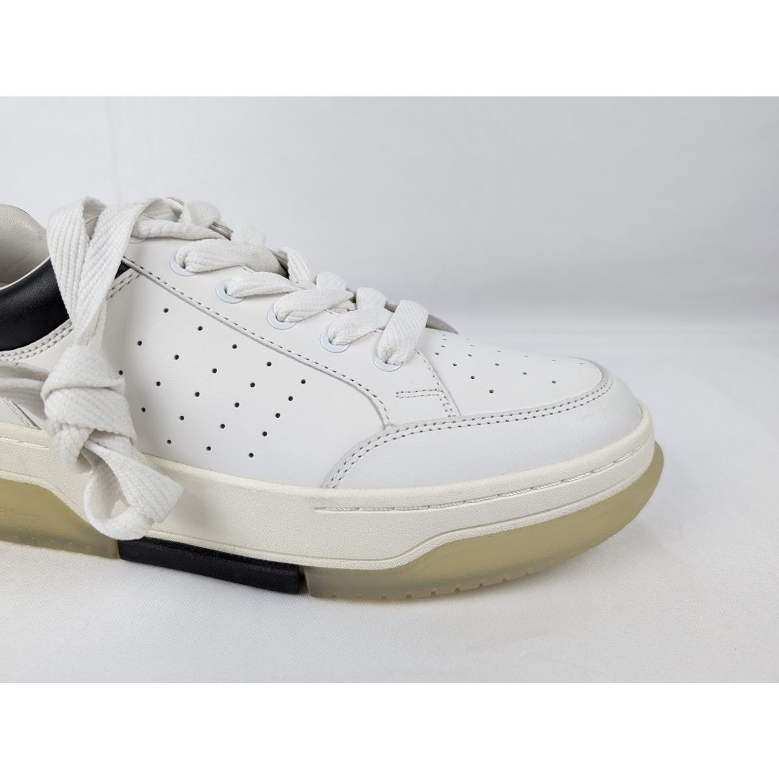 Amiri o1rshd1 Stadium Low Top Sneakers in White/Black Size US 12 / EU 45 - 3 Thumbnail