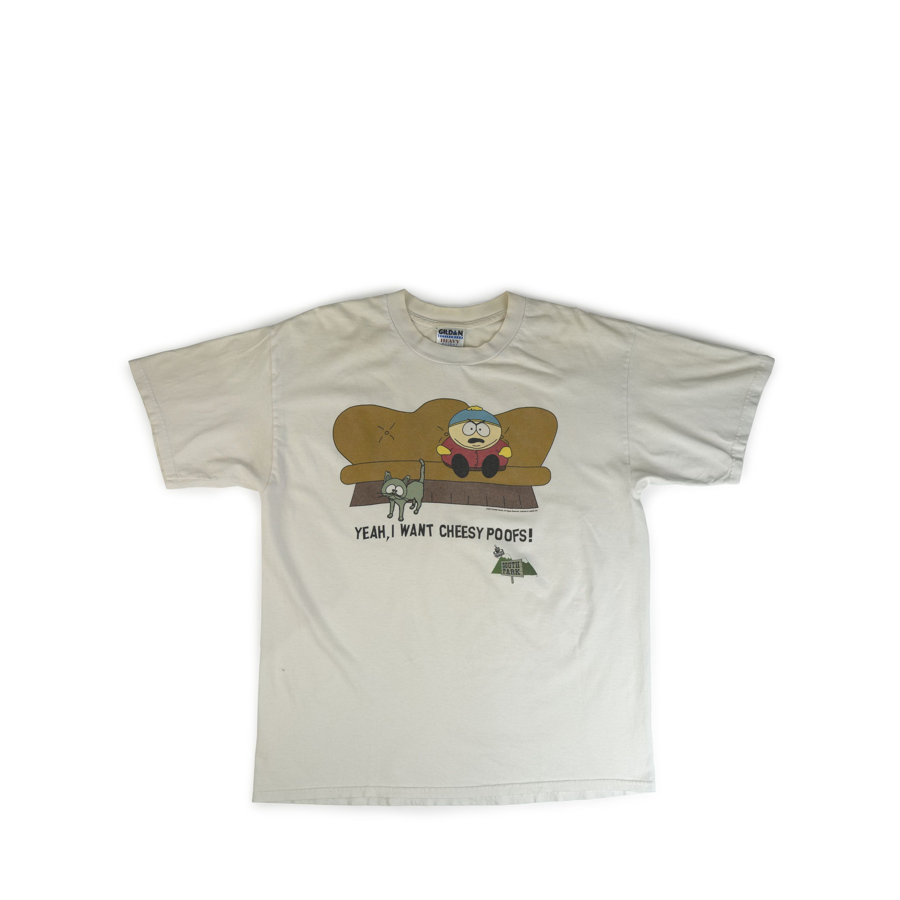 Vintage Vintage 1997 South Park Cheesy Poofs Tee Shirt Size US L / EU 52-54 / 3 - 1 Thumbnail