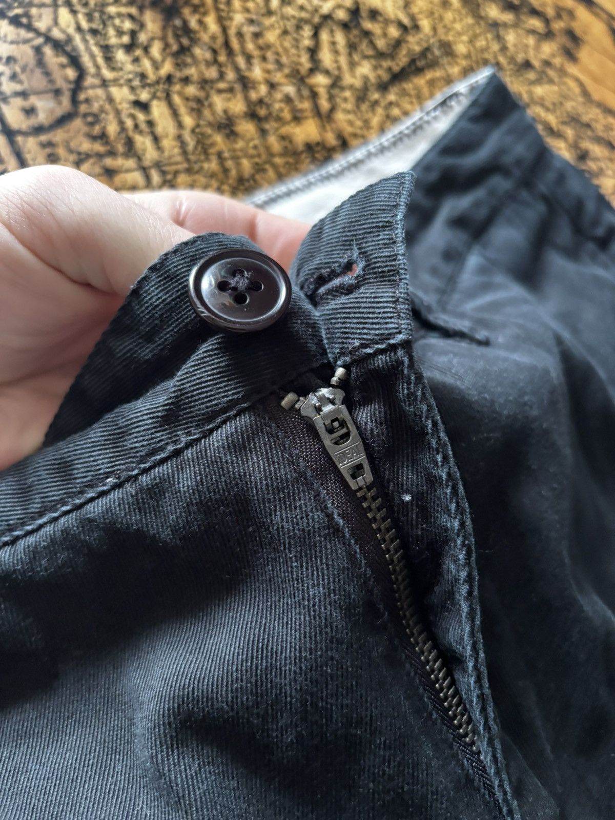 CHOCOOLATE Black Chocoolate Cotton Trousers Black Twill Pants Size US 31 - 5 Thumbnail