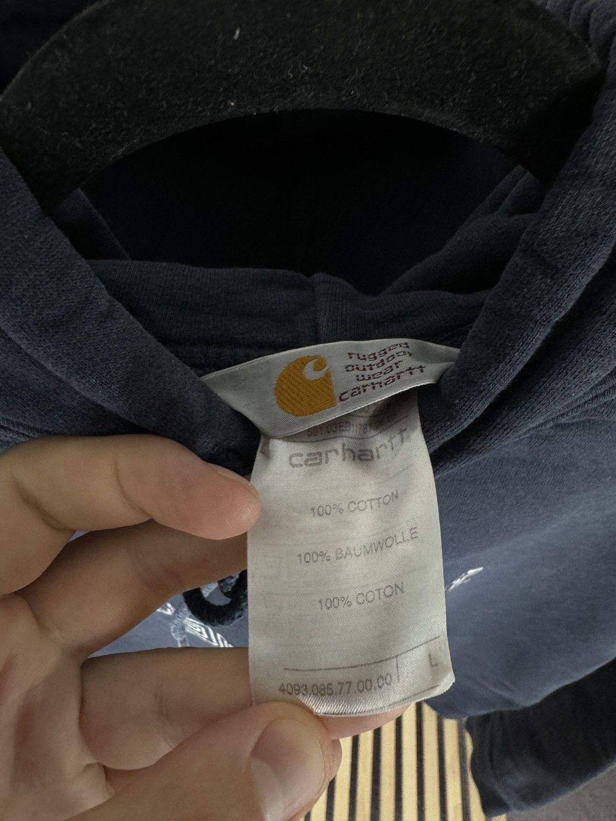 Carhartt × Vintage Carhartt vintage big embroidered logo blue hoodie Size L / US 10 / IT 46 - 9 Thumbnail
