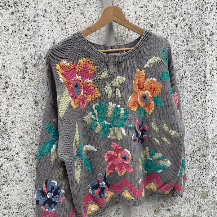 Aran Isles Knitwear 💥 STEALS💥JAPANESE Knit Flora Cropped RARE Sweater Pullover Size M / US 6-8 / IT 42-44 - 2 Thumbnail
