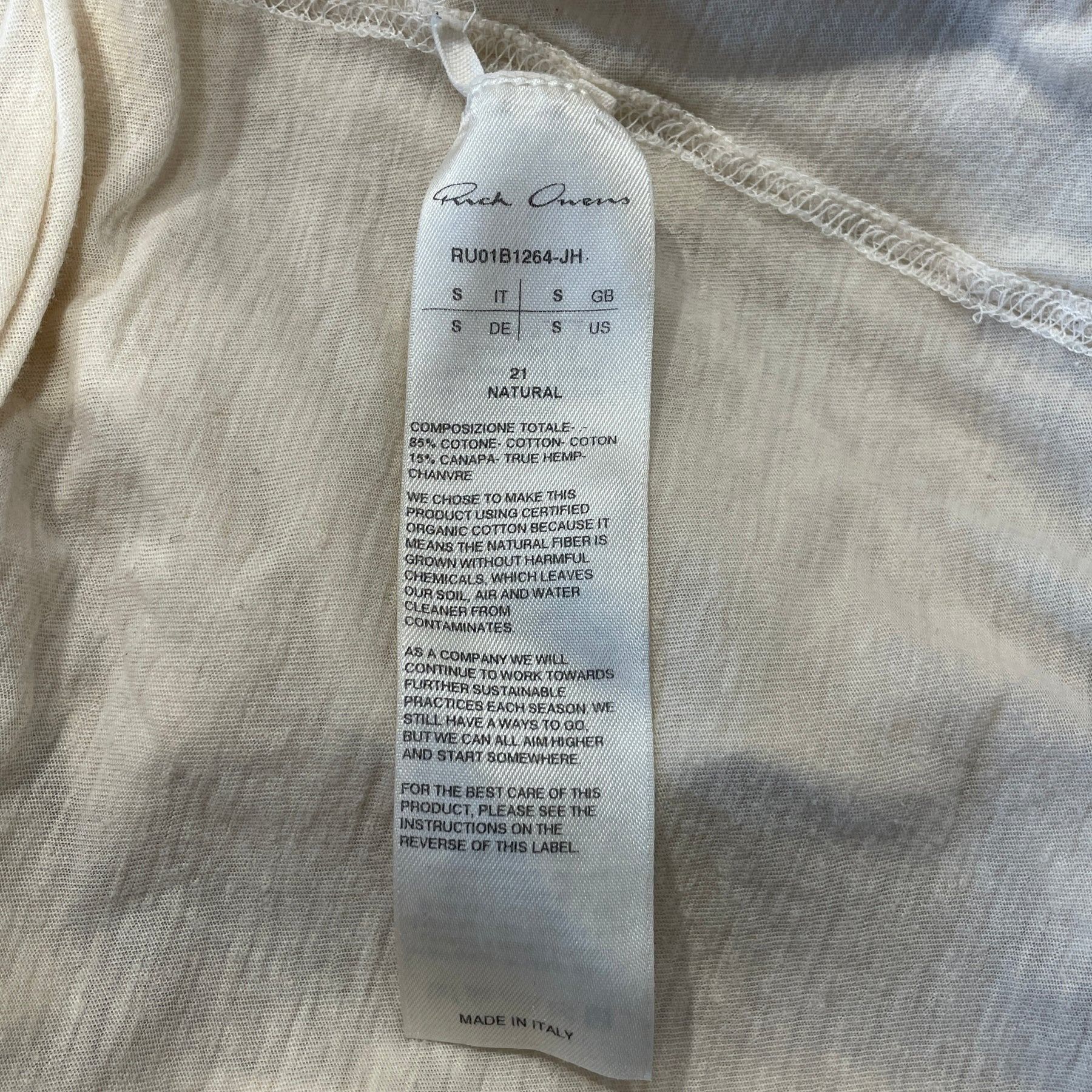 Rick Owens SS22 "Fogachine" Tee Size US S / EU 44-46 / 1 - 3 Thumbnail