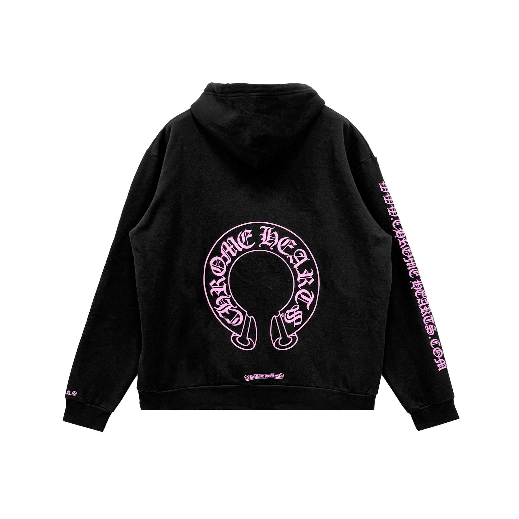Chrome Hearts Exclusive Pink Horseshoe Logo Pullover Hoodie