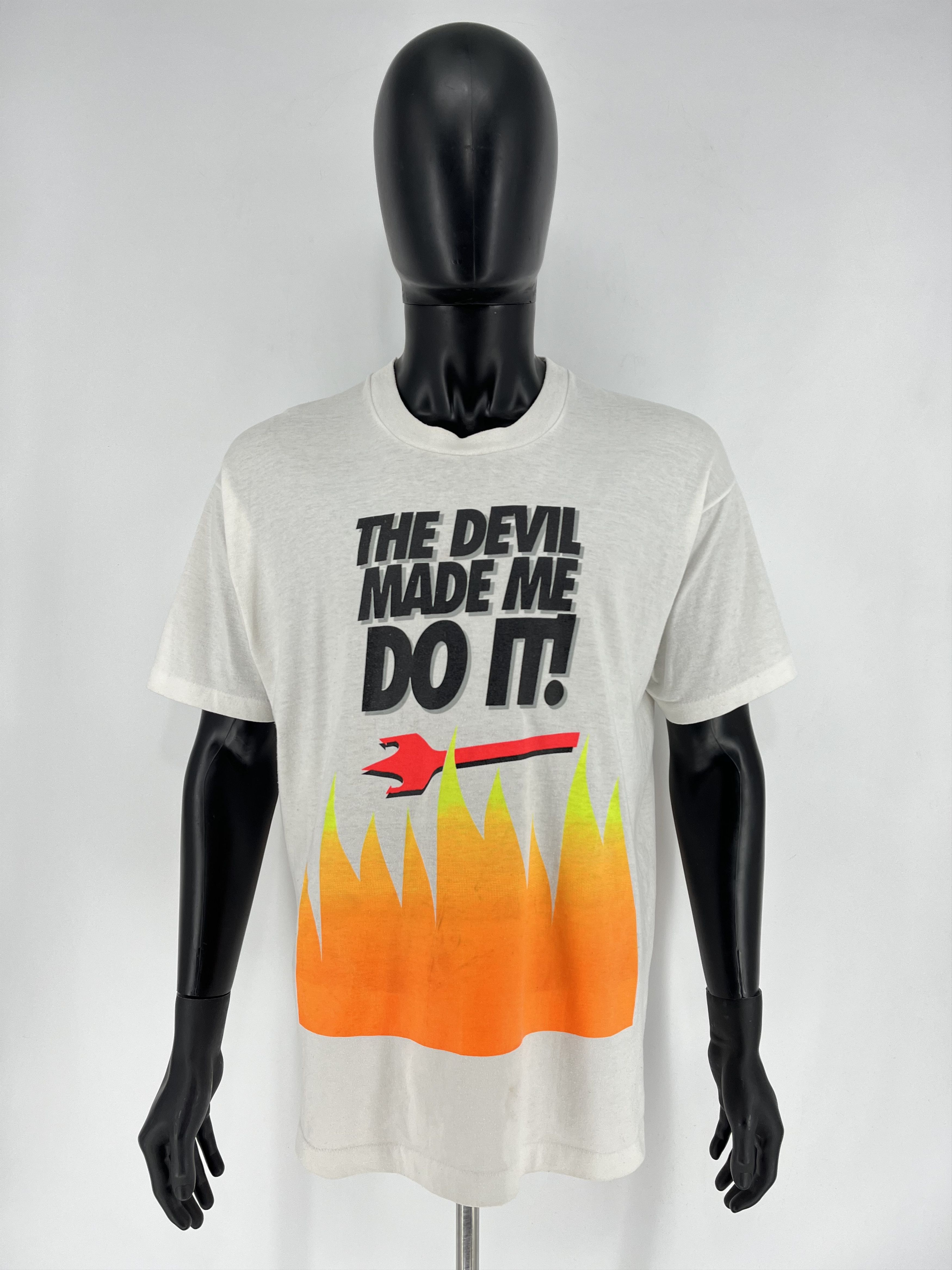 Vintage Vintage 90s The Devil Made Me Do It Graphic WOOD DEVIL Size US XL / EU 56 / 4 - 2 Thumbnail