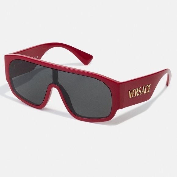 image of NWT Versace Ve4439 - 538887 Red Shield Sunglasses, Women's