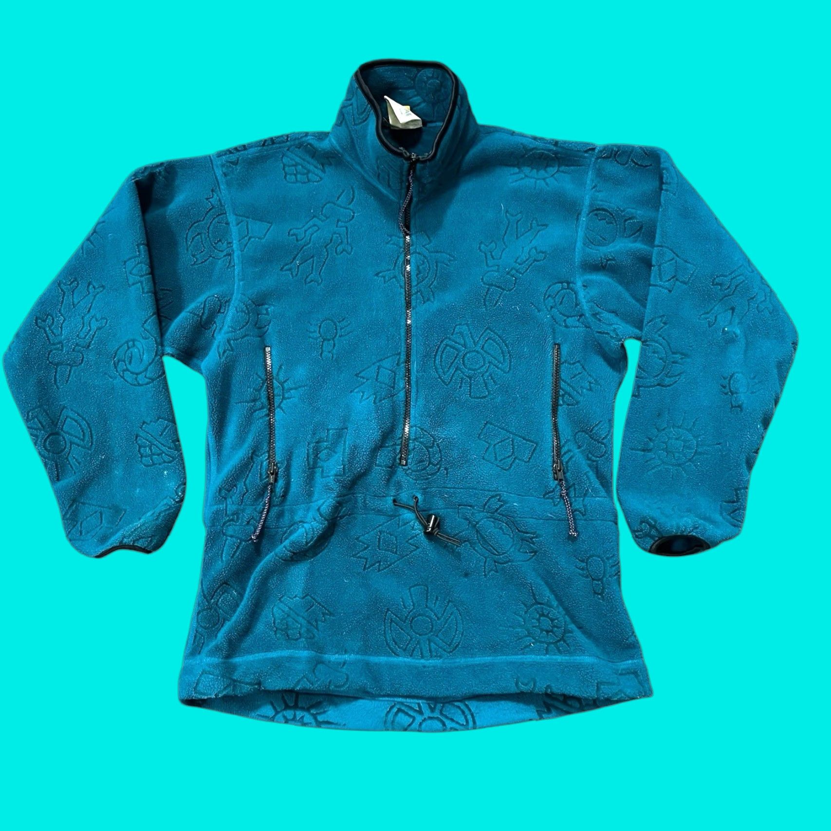 Vintage VINTAGE REI Jacket M Teal Fleece Half Zip Aztec Southwestern 90s Unisex Adults Size US M / EU 48-50 / 2 - 1 Thumbnail