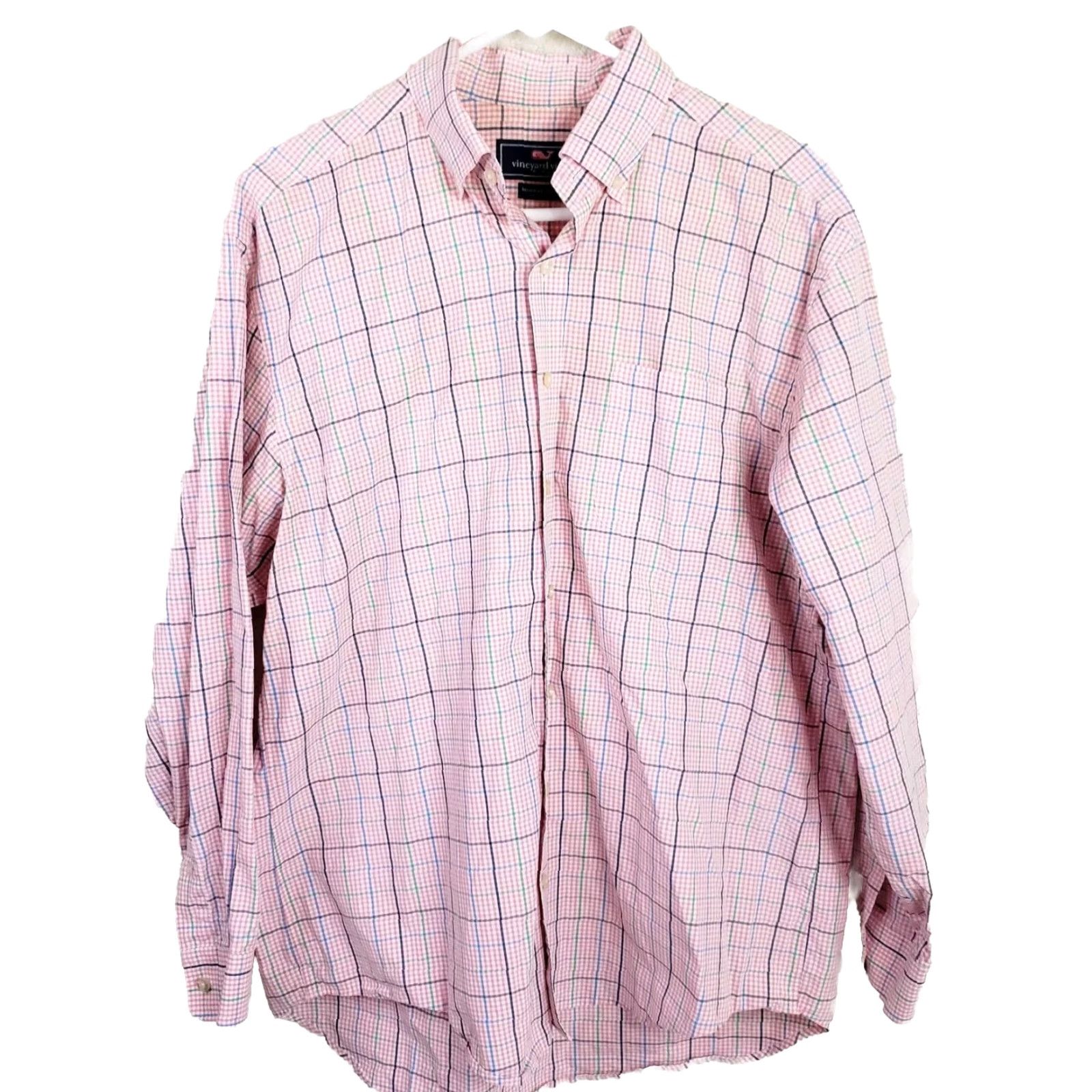 Vineyard Vines Vineyard Vines Murray Shirt Long Sleeve Button-Up Men L Pink Check Cotton Shirt Size US L / EU 52-54 / 3 - 2 Thumbnail