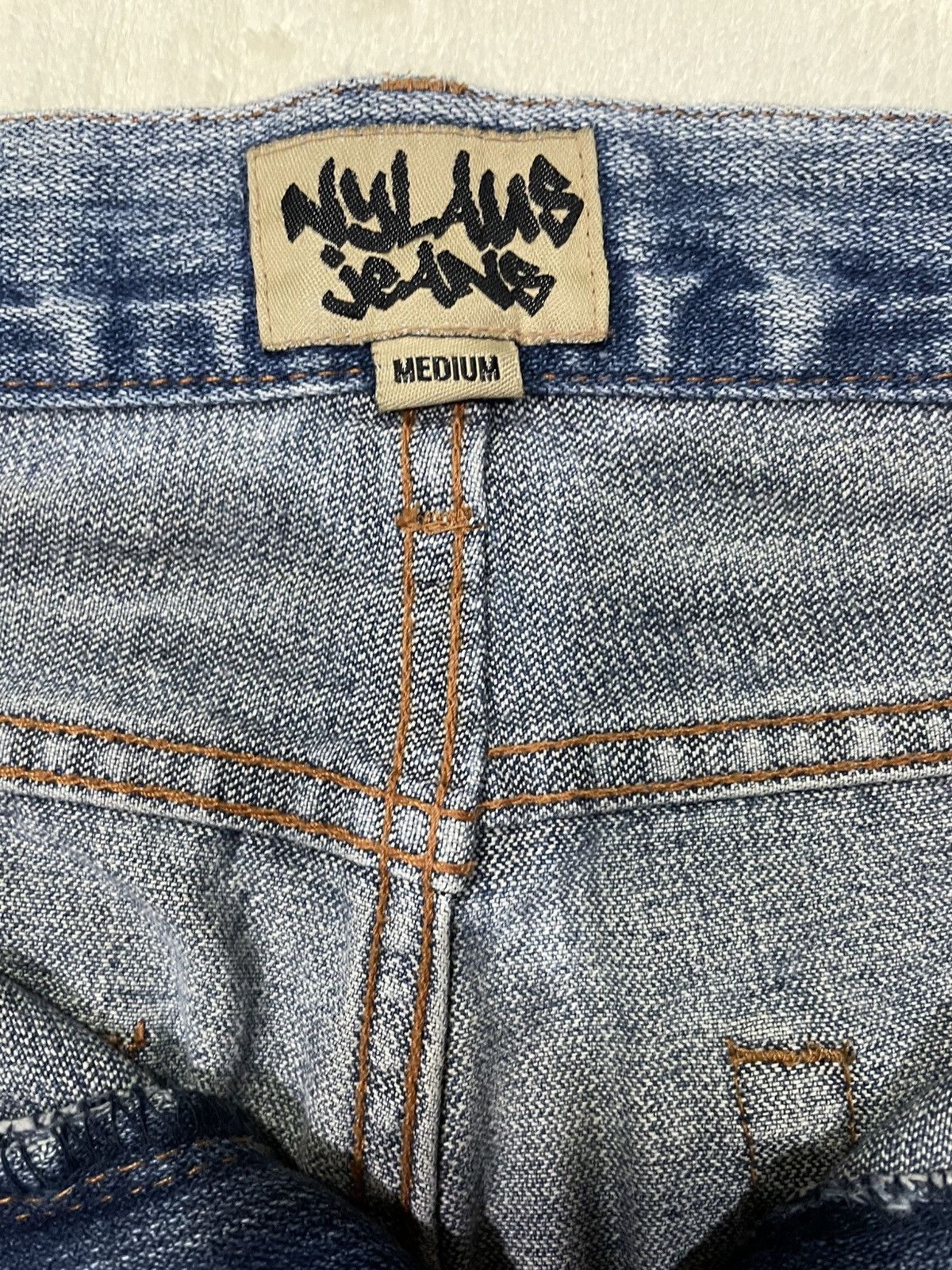 Japanese Brand Vintage Nylaus Jeans Distress Ripped Faded Denim Size US 32 / EU 48 - 8 Thumbnail
