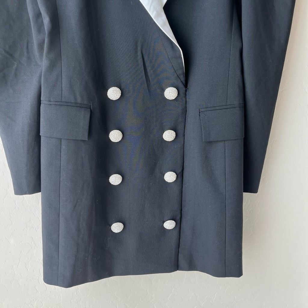 Ronny Kobo Ronny Kobo Mayaletta Double-Breasted Black Blazer Mini Jacke Size M / US 6-8 / IT 42-44 - 3 Thumbnail