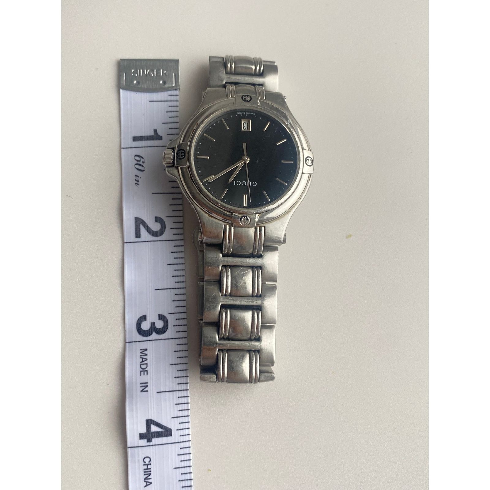 Gucci Gucci Authentic Stainless Steel Watch with Black Dial Size ONE SIZE - 7 Thumbnail
