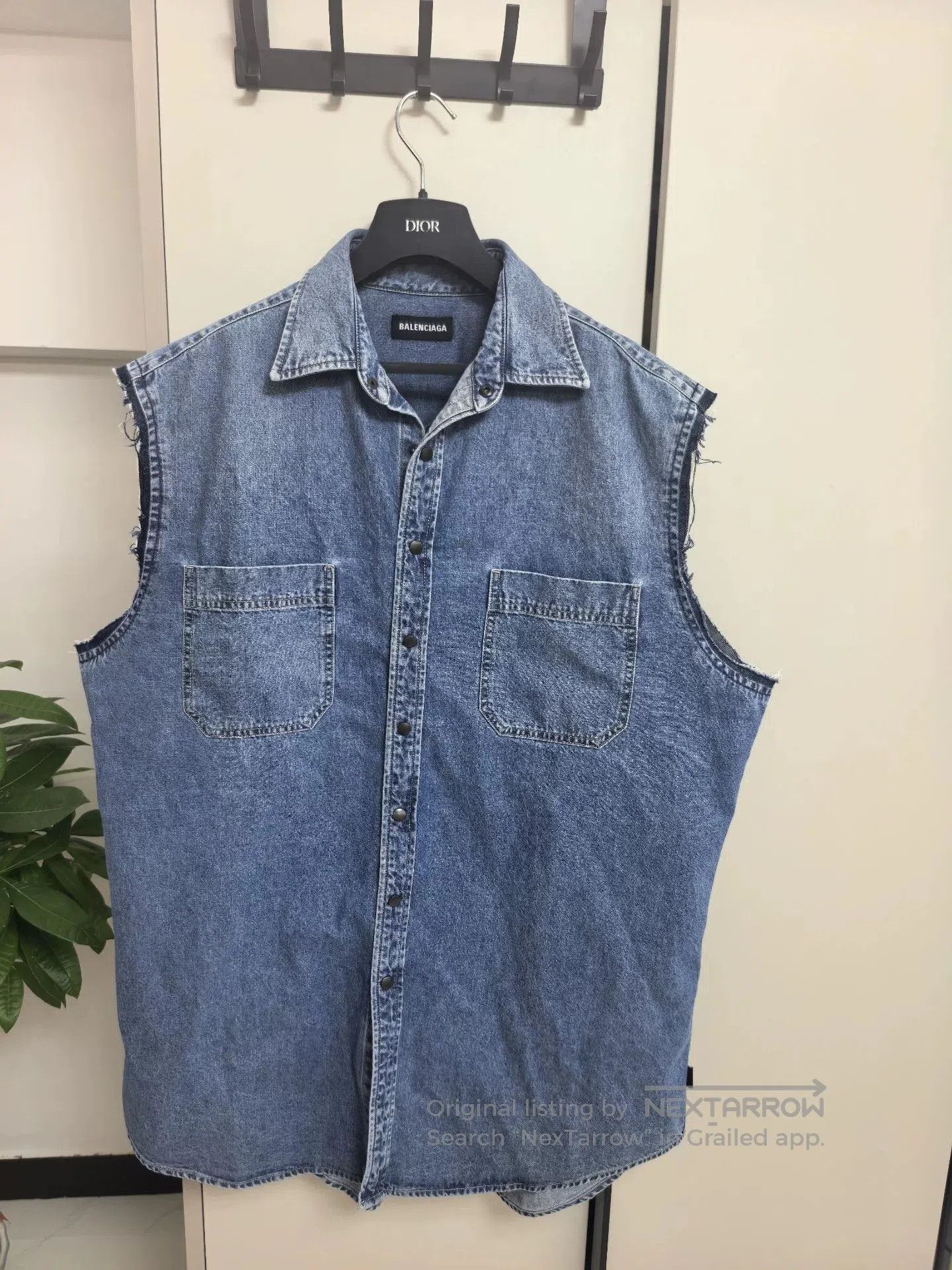 Balenciaga Balenciaga Washed Distressed Denim Vest. Size S / US 4 / IT 40 - 1 Thumbnail