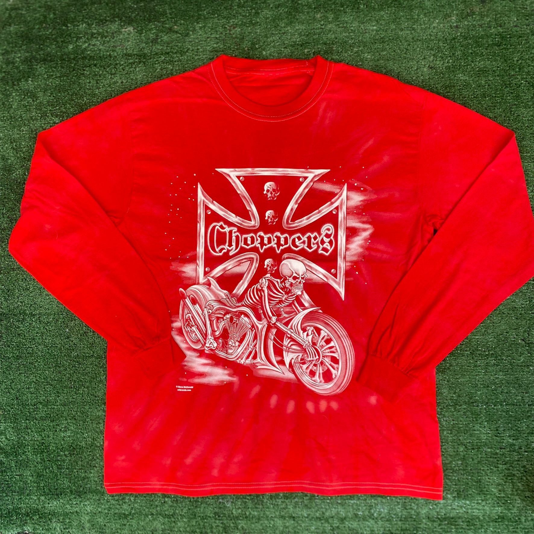 Vintage Vintage Y2K Choppers Biker Shirt Cross Punk Motorcycle Tee Size US L / EU 52-54 / 3 - 1 Thumbnail
