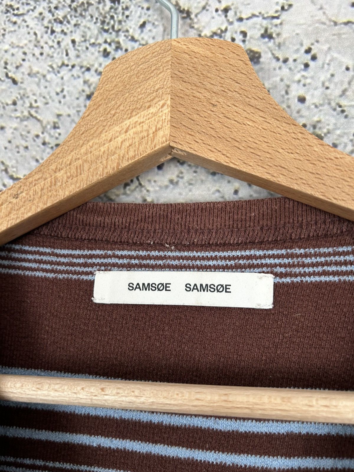 Samsoe Samsoe Samsoe Samsoe Stripe Summer Tee Brown Scandi Skate Punk Size US XL / EU 56 / 4 - 4 Thumbnail