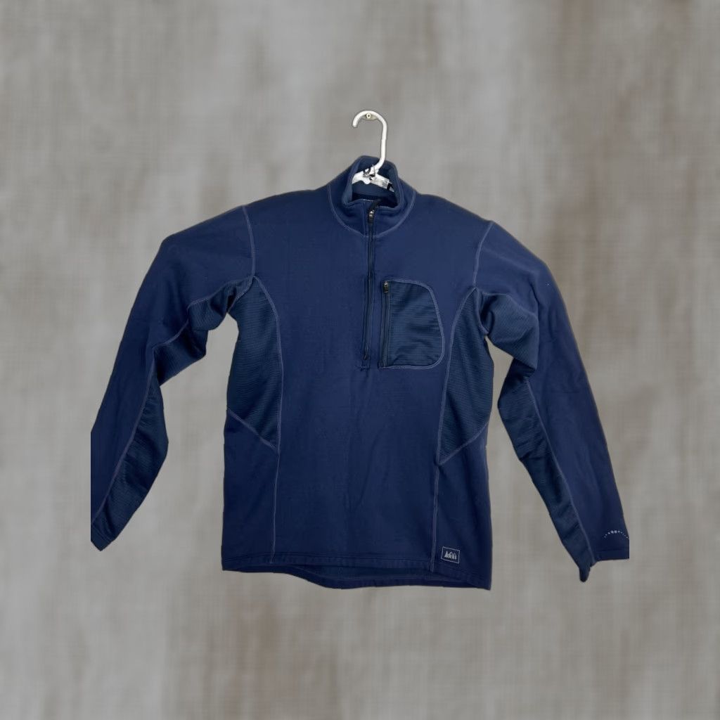Vintage REI Mens Small Navy Blue 1/4 Zip Pullover Windstopper Polyester Nylon Hiking Size US S / EU 44-46 / 1 - 1 Thumbnail