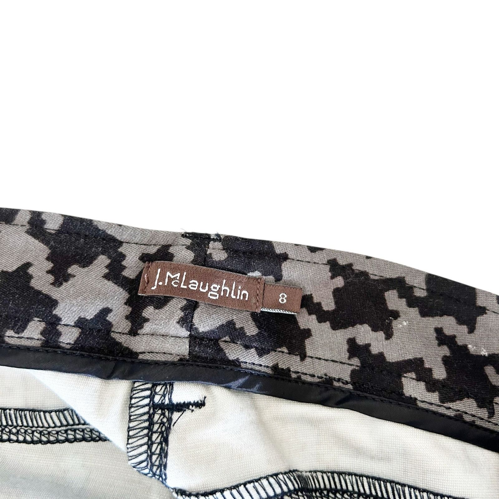 J.McLaughlin J. McLaughlin Black Gray Houndstooth Pants Sz 8 Size 30" / US 8 / IT 44 - 2 Thumbnail
