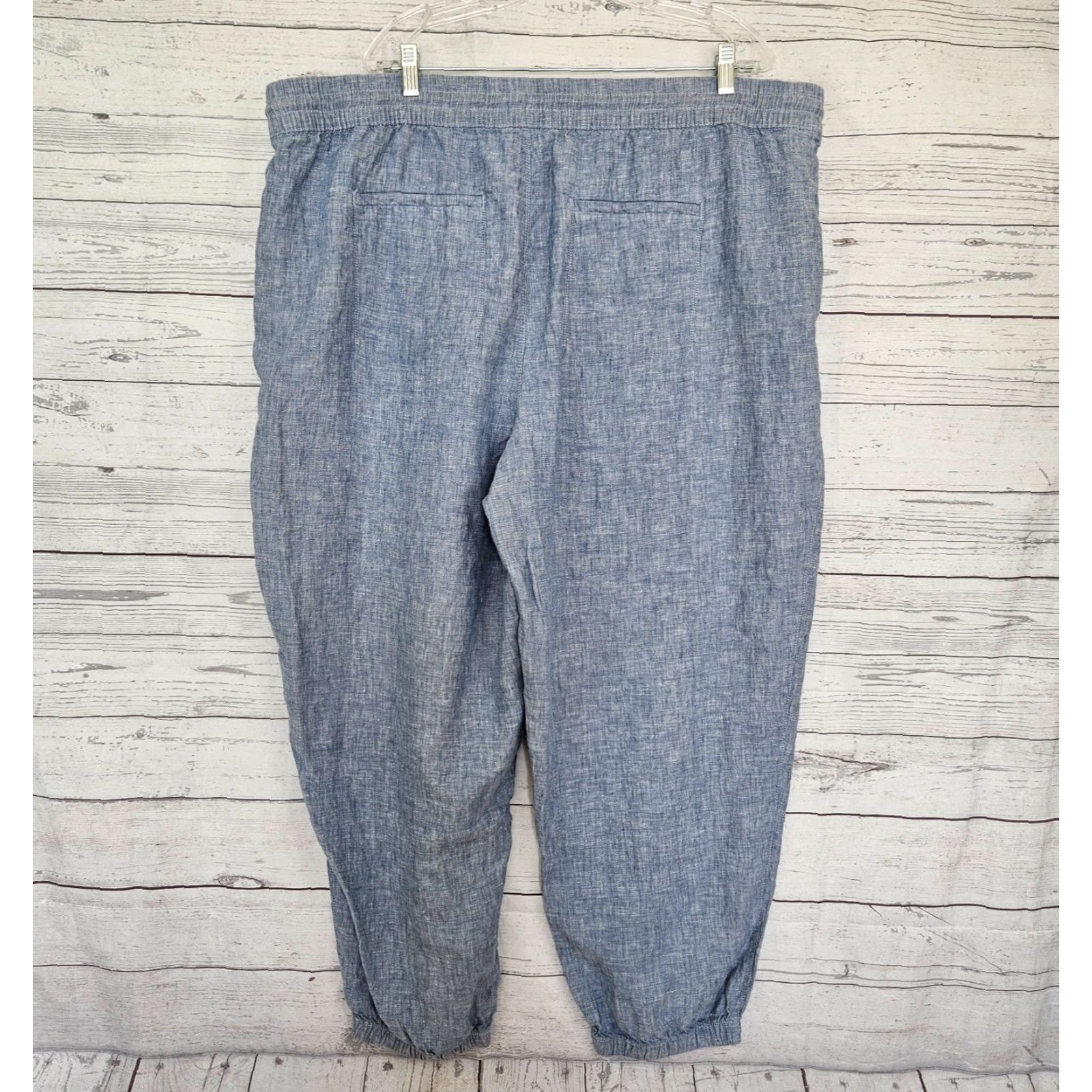 Athleta Athleta Womens Retreat Linen Jogger Plus 24 Blue Pockets High Rise Pants Kid? No Size 42" / US 20 - 3 Thumbnail