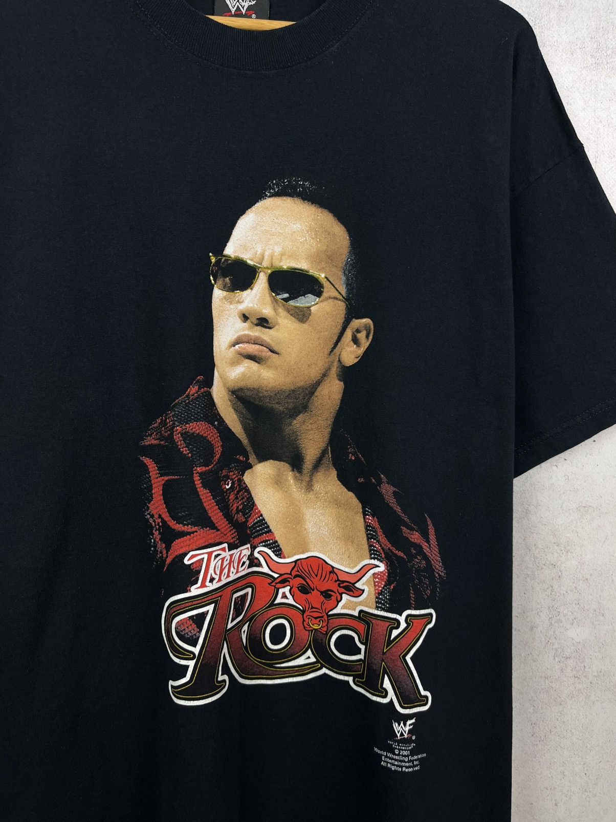WWE Vintage 2001 The Rock Dwayne Johnson WWE WWF Wrestling Shirt Size US XL / EU 56 / 4 - 3 Thumbnail