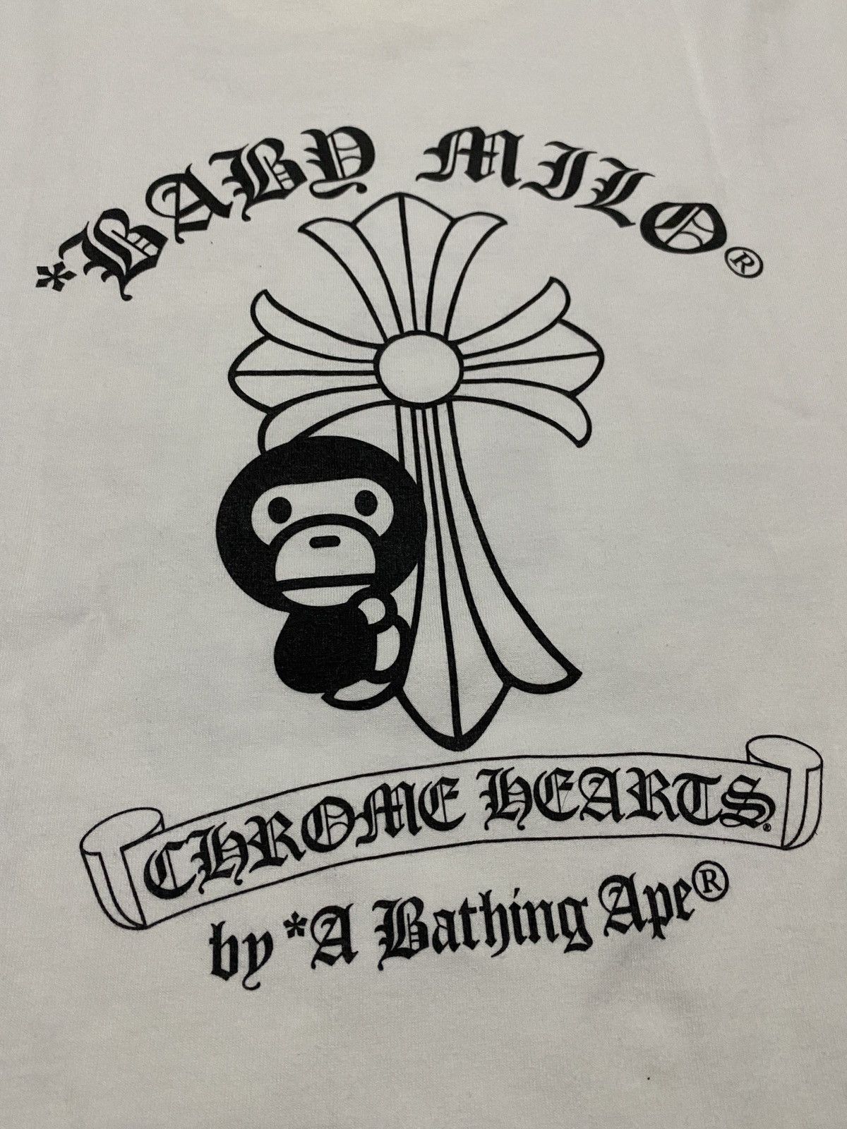 Bape × Chrome Hearts DEADSTOCK - LIMITED RELEASE Bape x Chrome Hearts Cross Tee Size US XL / EU 56 / 4 - 4 Thumbnail