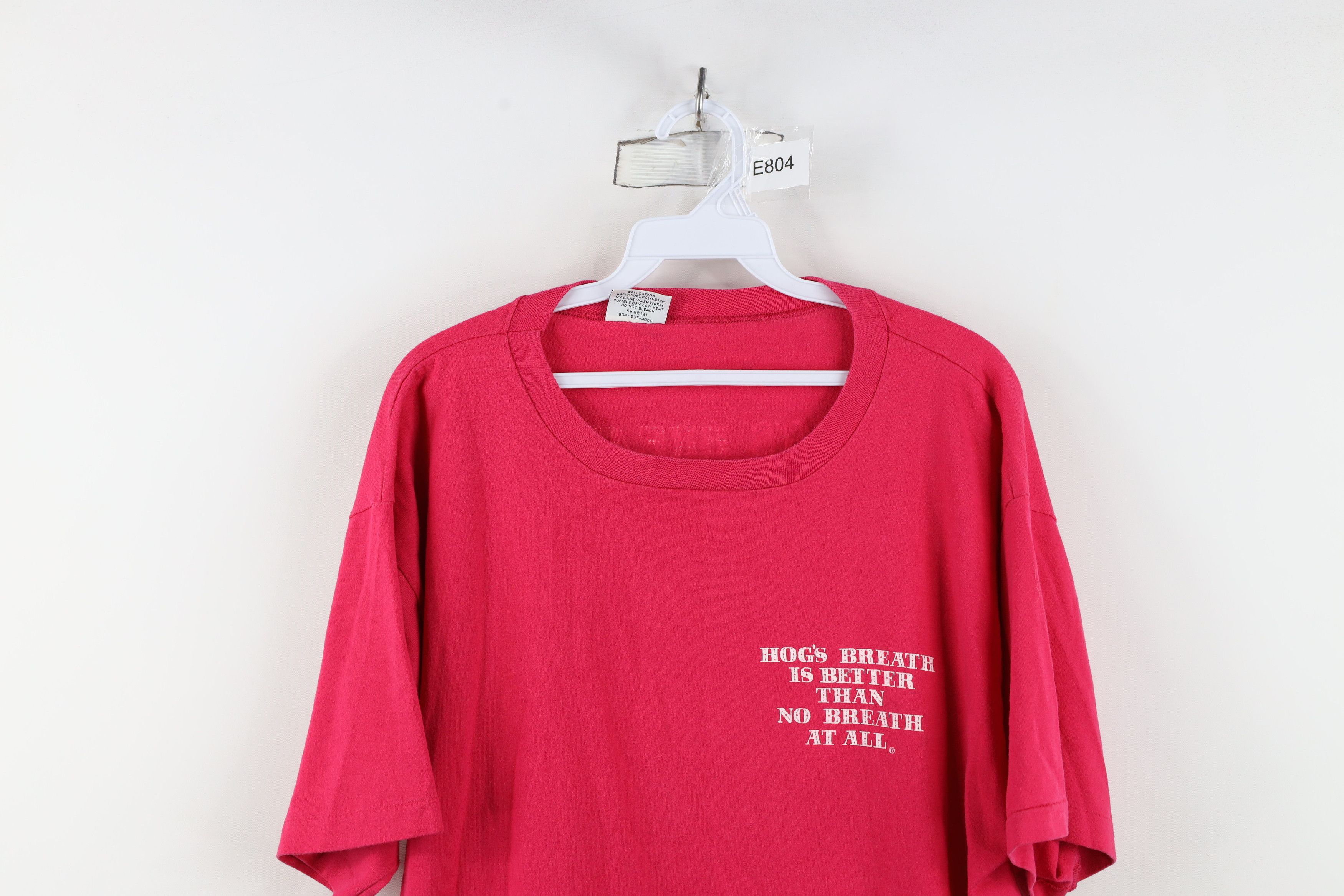 Vintage Vintage 90s Hogs Breath Saloon Short Sleeve T-Shirt Pink USA Size US XL / EU 56 / 4 - 2 Thumbnail