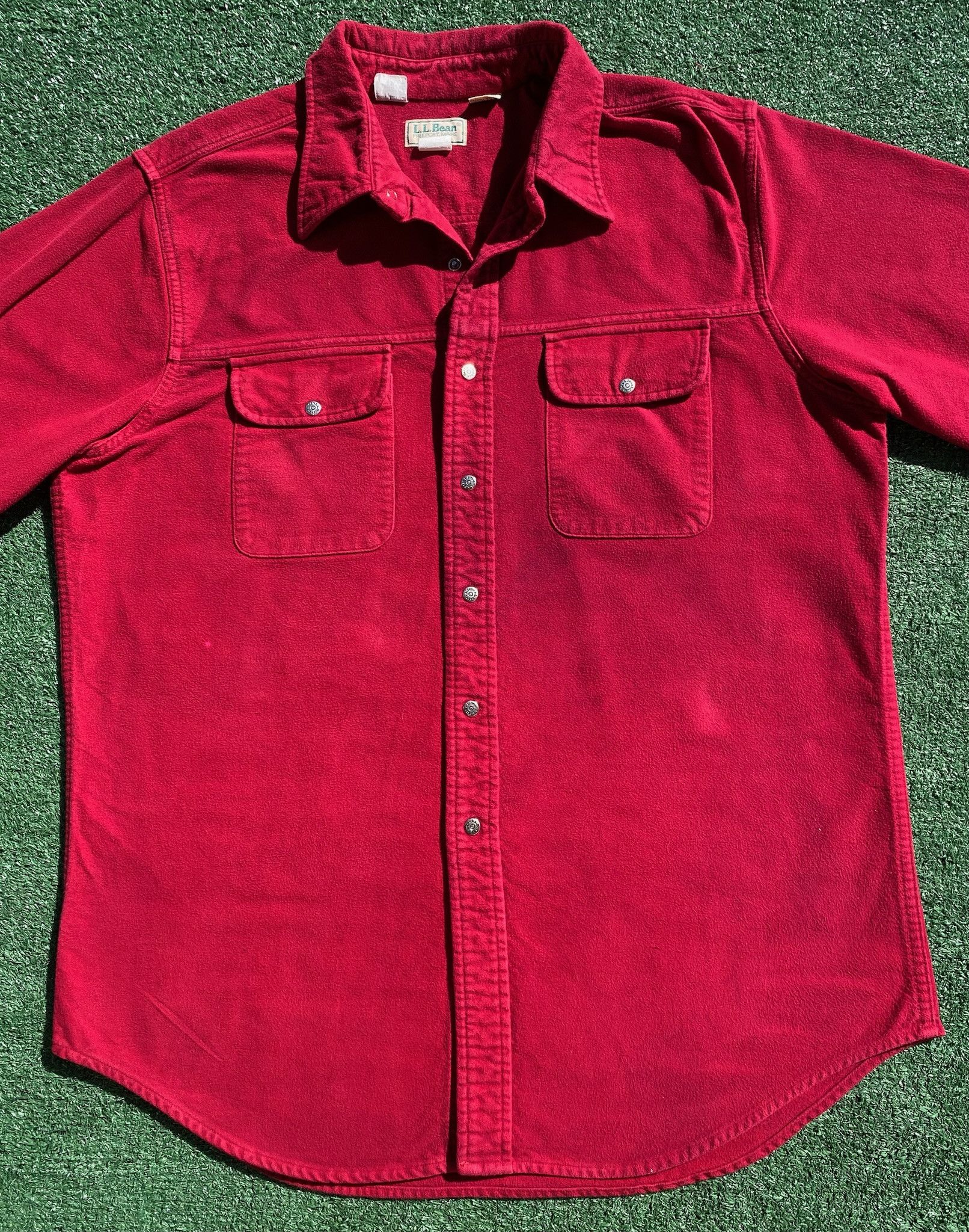 L.L. Bean 80s LL Bean Metal Snap Distressed Flannel Shirt XL Tall Size US XL / EU 56 / 4 - 2 Thumbnail