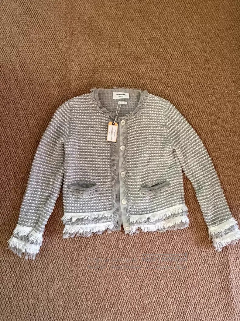 Thom Browne Thom Browne Grey Knit Cardigan Size S / US 4 / IT 40 - 2 Thumbnail