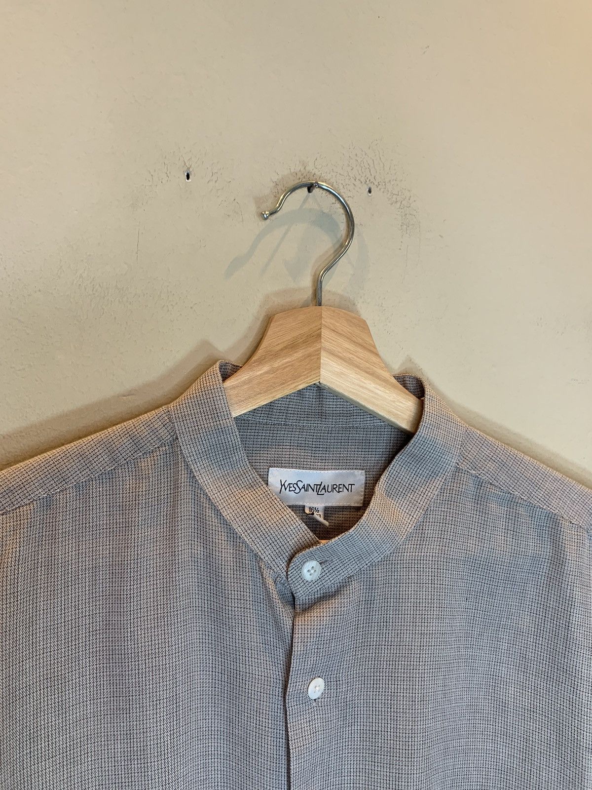 Yves Saint Laurent *RARE* Vintage Yves Saint Laurent Band Collar Button Shirt L Size US L / EU 52-54 / 3 - 5 Thumbnail