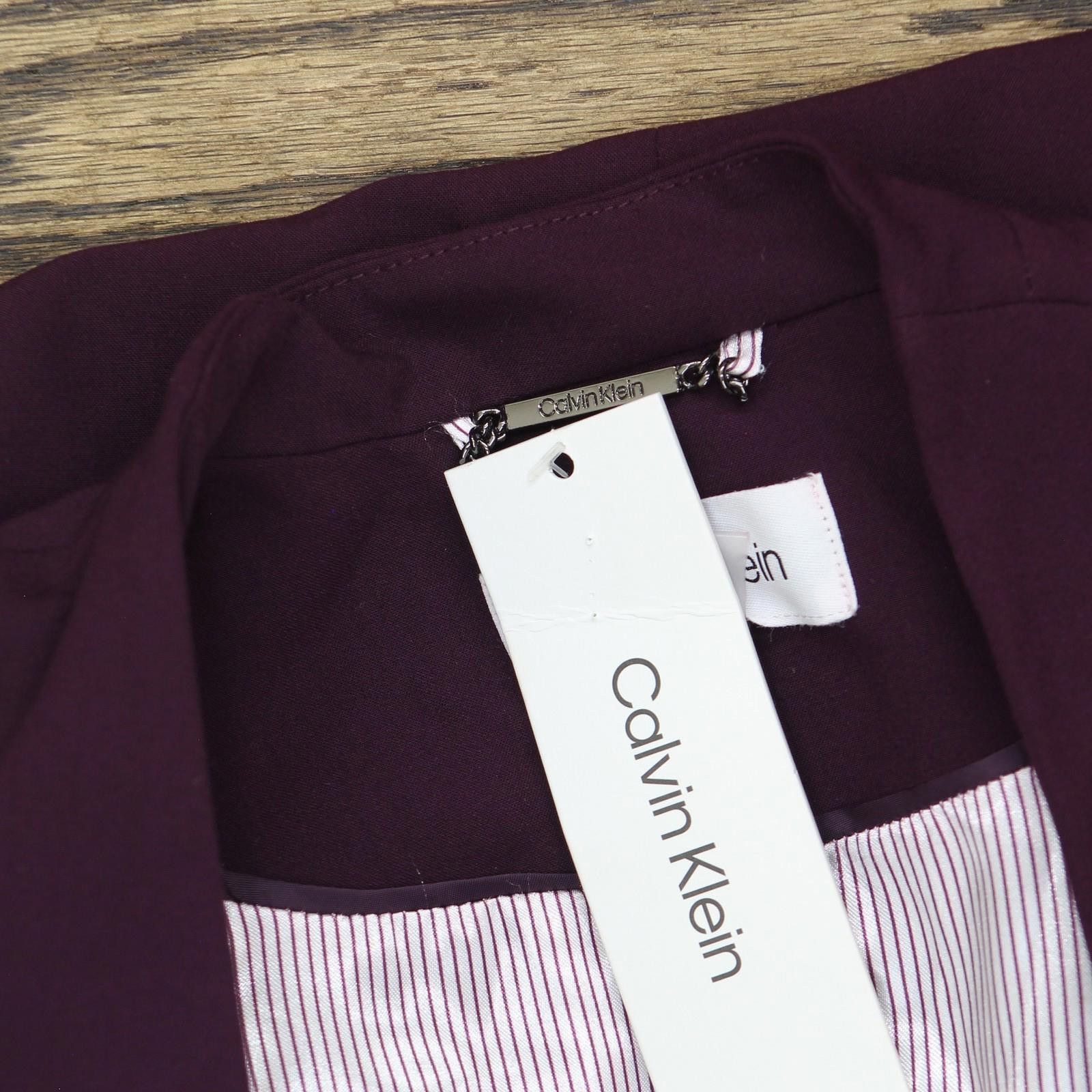 Calvin Klein Nwt Calvin Klein Front Blazer Jacket S27jl165 Aubergine 2 Size XS / US 0-2 / IT 36-38 - 3 Thumbnail