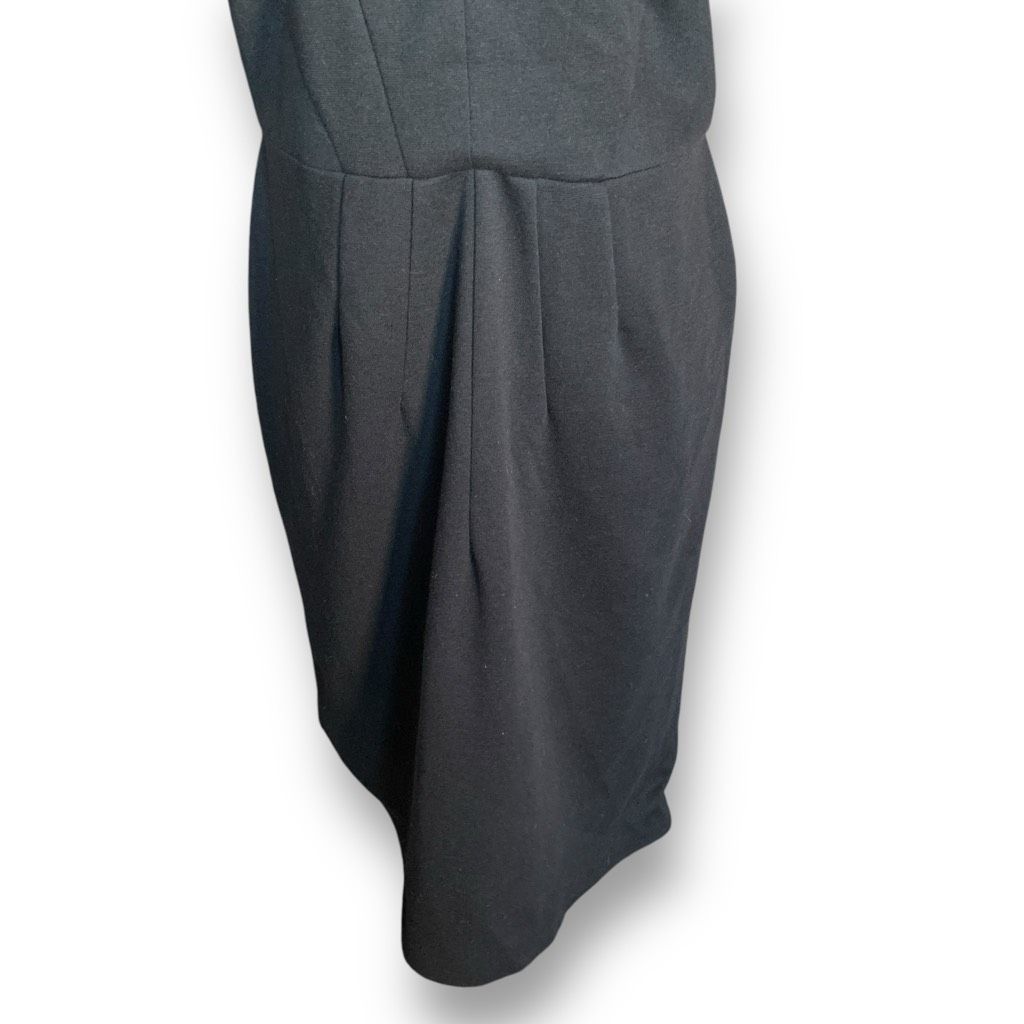Saks Fifth Avenue Saks Fifth Avenue Cap Sleeve Knee Length Black Cowl Neck Dre Size M / US 6-8 / IT 42-44 - 5 Thumbnail