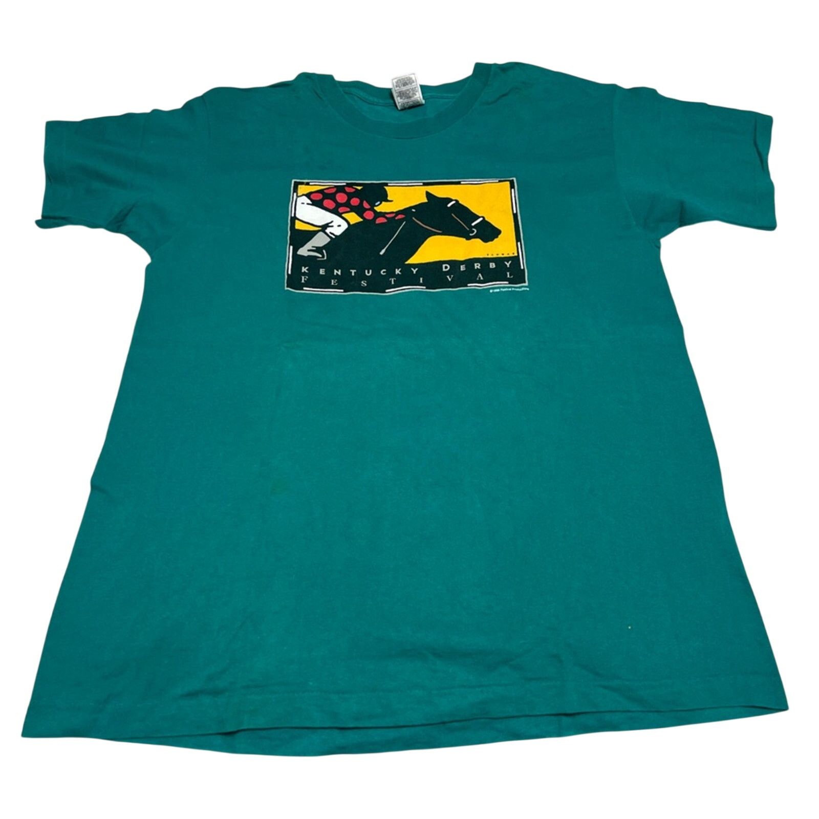 Fruit Of The Loom Vintage 90’s Kentucky Derby Single Stitch Shirt DEADSTOCK Size US XL / EU 56 / 4 - 1 Thumbnail