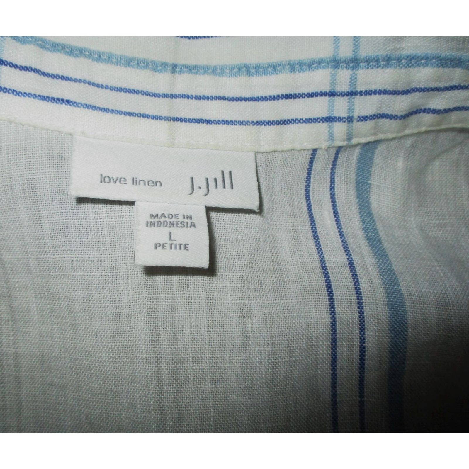 J. Jill J. Jill Blouse Shirt Linen 100% Long Sleeve Tunic White Petite L Womens Size L / US 10 / IT 46 - 6 Thumbnail
