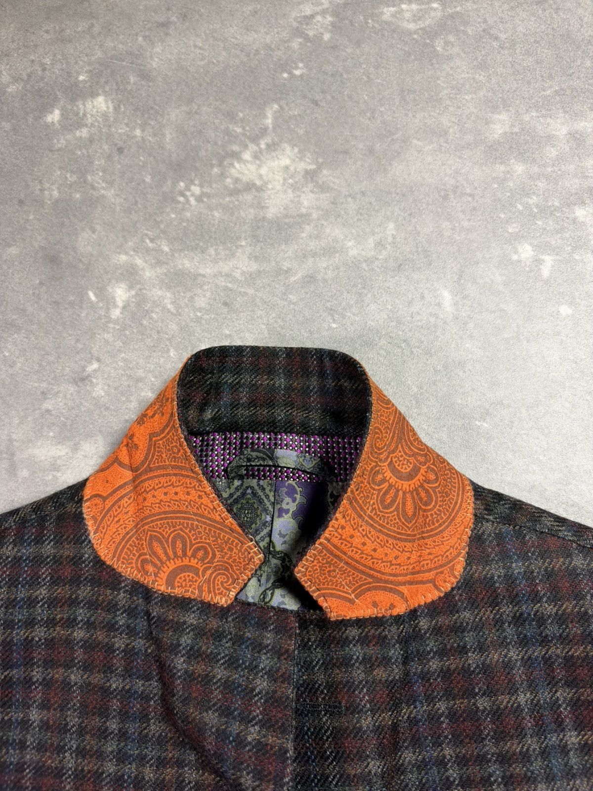 Etro Etro Tweed Wool Silk Lining Plaid Sport Blazer Jacket 50 Size 50R - 10 Thumbnail