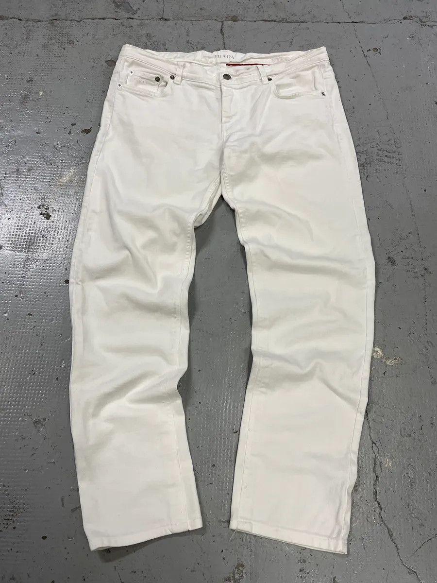 Prada 2000s Prada Classic White Denim Jeans Size US 33 - 5 Thumbnail