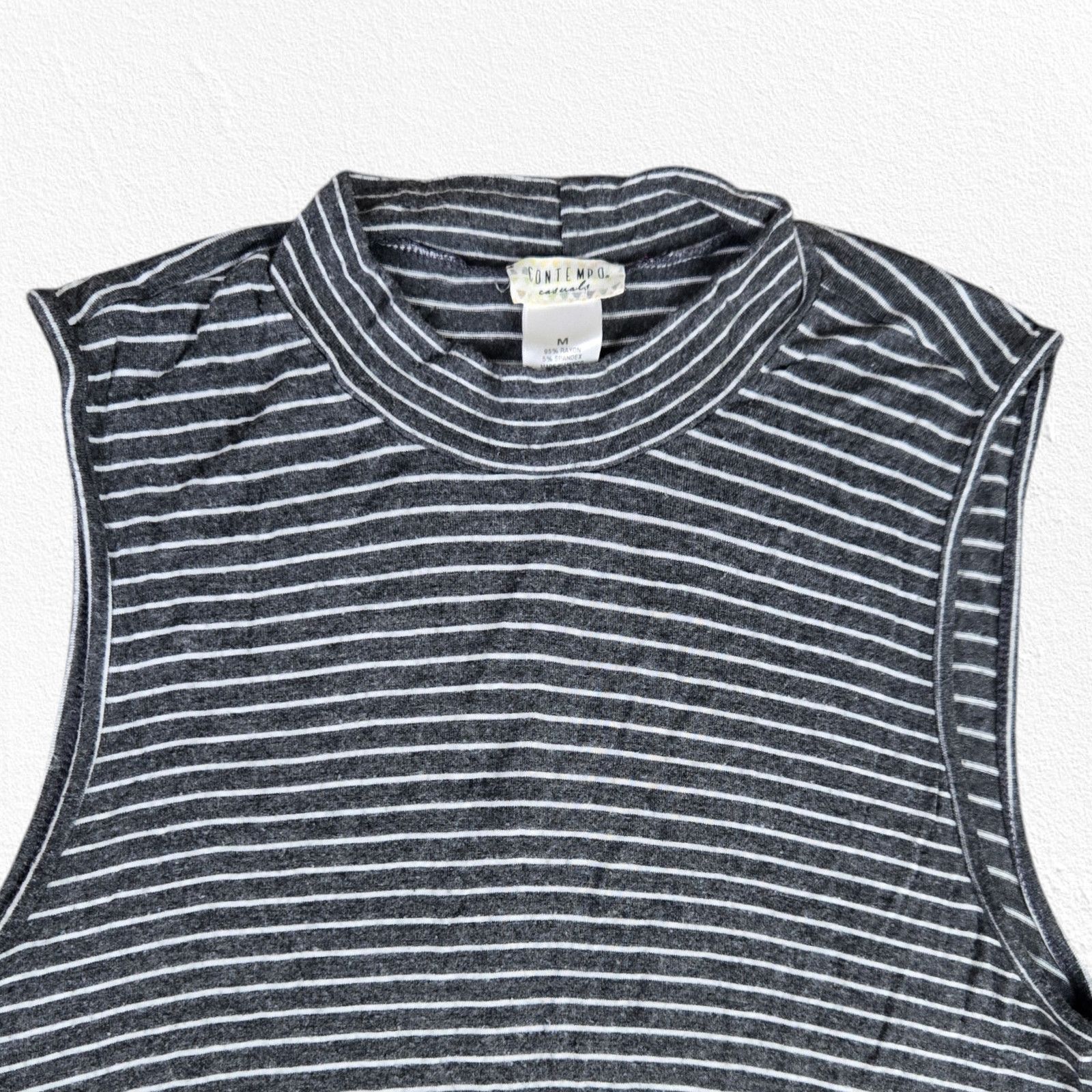 Other Y2K Gray Striped Turtleneck Shirt Dress Size Medium Size M / US 6-8 / IT 42-44 - 3 Thumbnail