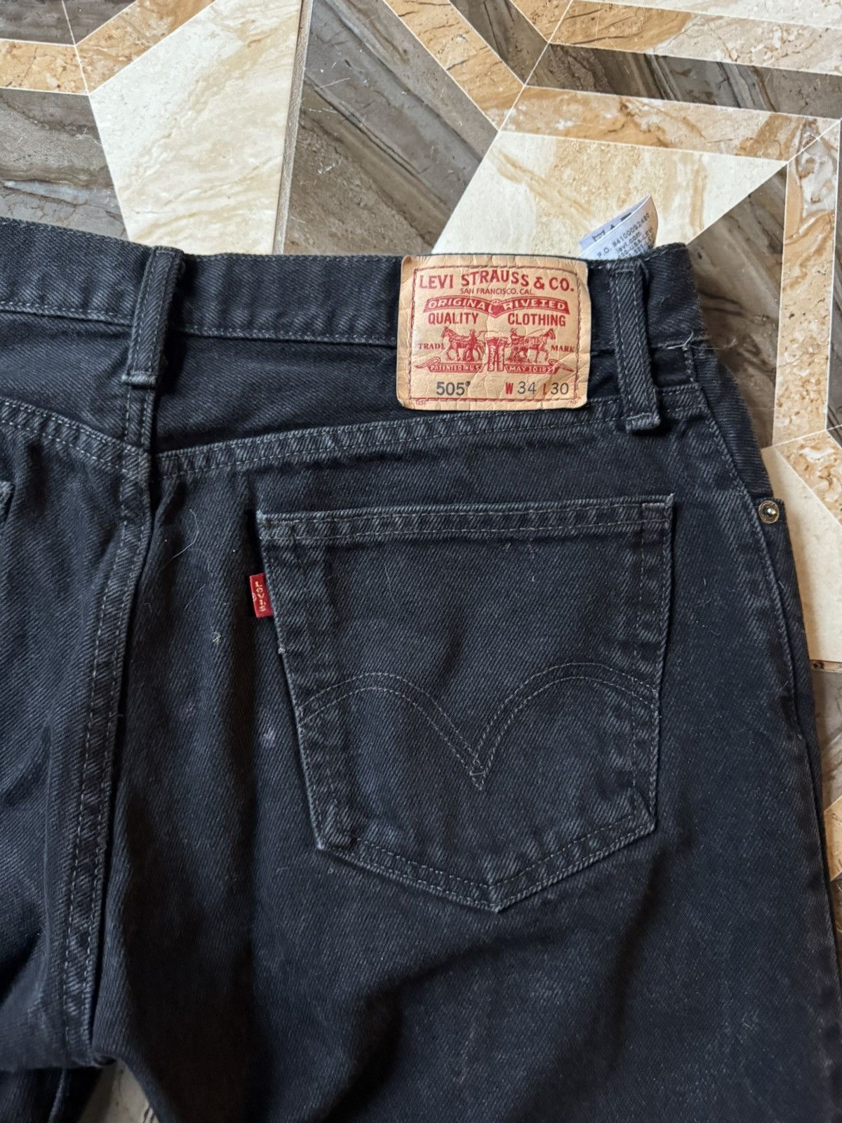Levi's Levi 505 black denim Size US 34 / EU 50 - 4 Thumbnail