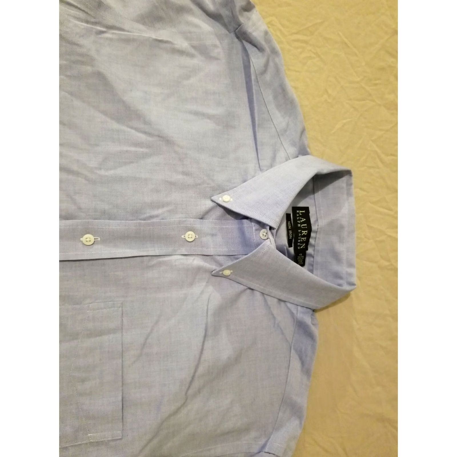 Polo Ralph Lauren Mens Polo Ralph Lauren Dress Shirt Blue Button Cotton 17 34 35 Size 46R - 3 Thumbnail