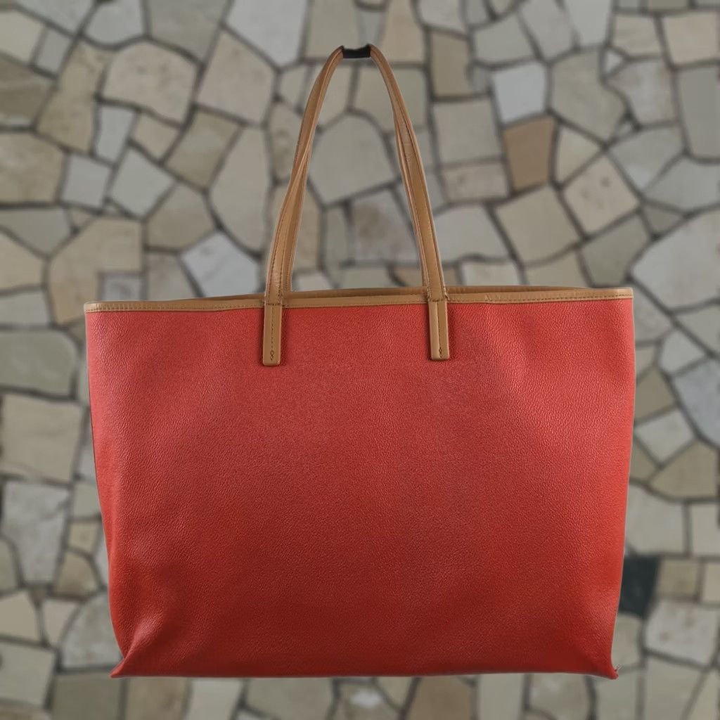 Tory Burch Tory Burch Large Tote Beach Shoulder Handbag Purse Red Women Tote Large Beach Purse Red Size ONE SIZE - 1 Thumbnail
