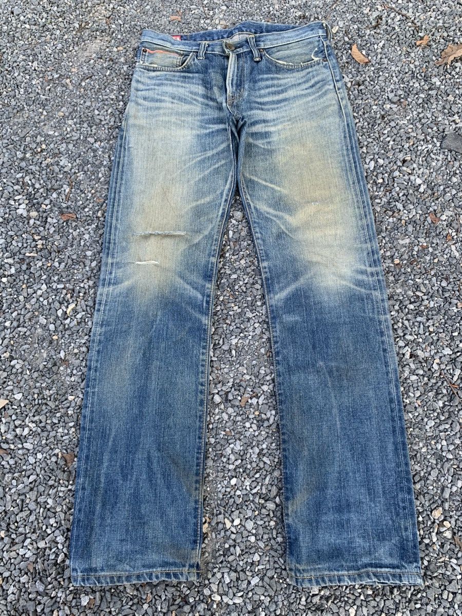 Edwin VINTAGE EDWIN SELVEDGE BUCKLE BACK RUSTY DISTRESSED DENIM Size US 33 - 4 Thumbnail