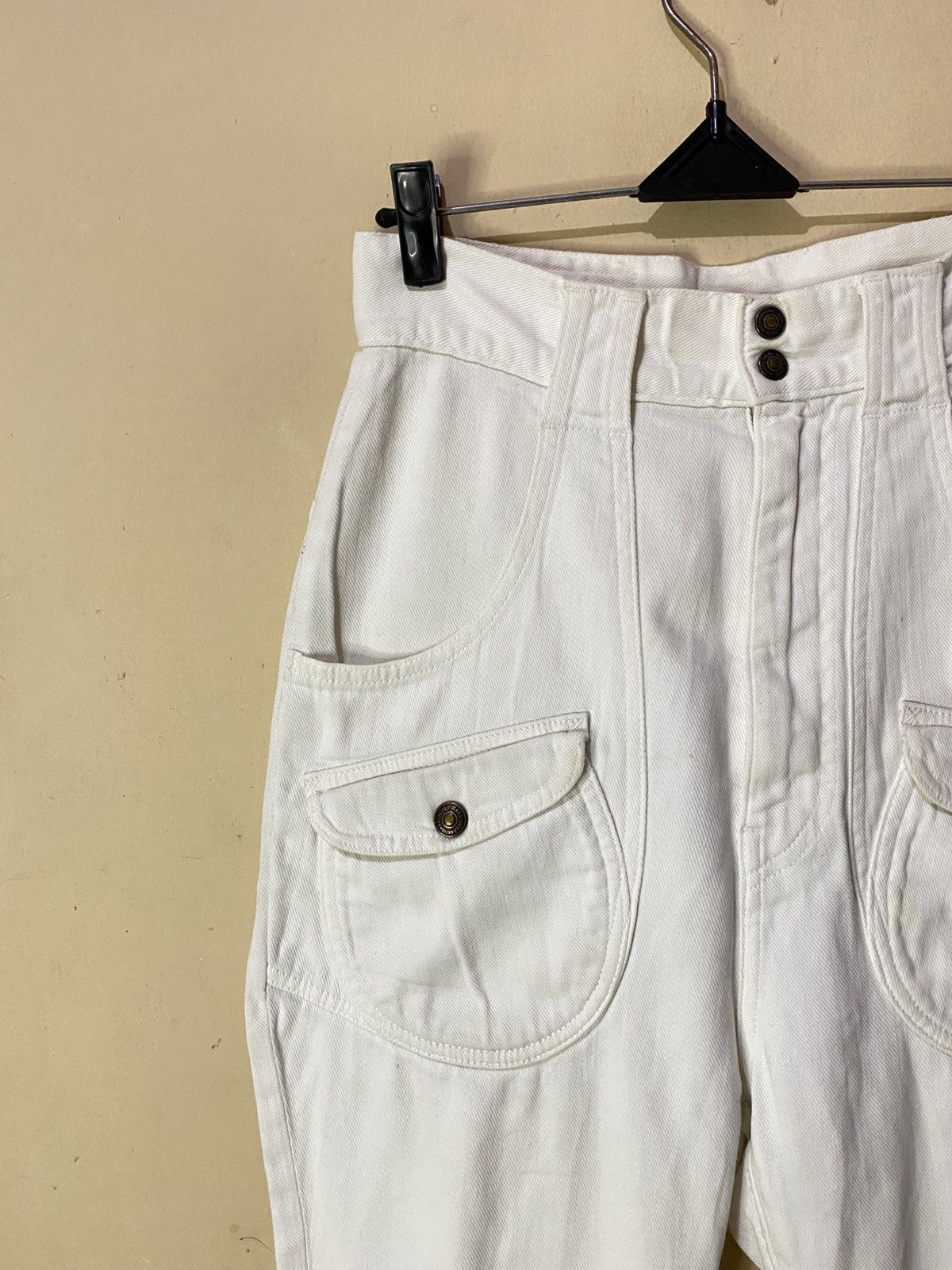Kapital Kapital Japan White Denim Buckleback Size US 27 - 4 Thumbnail