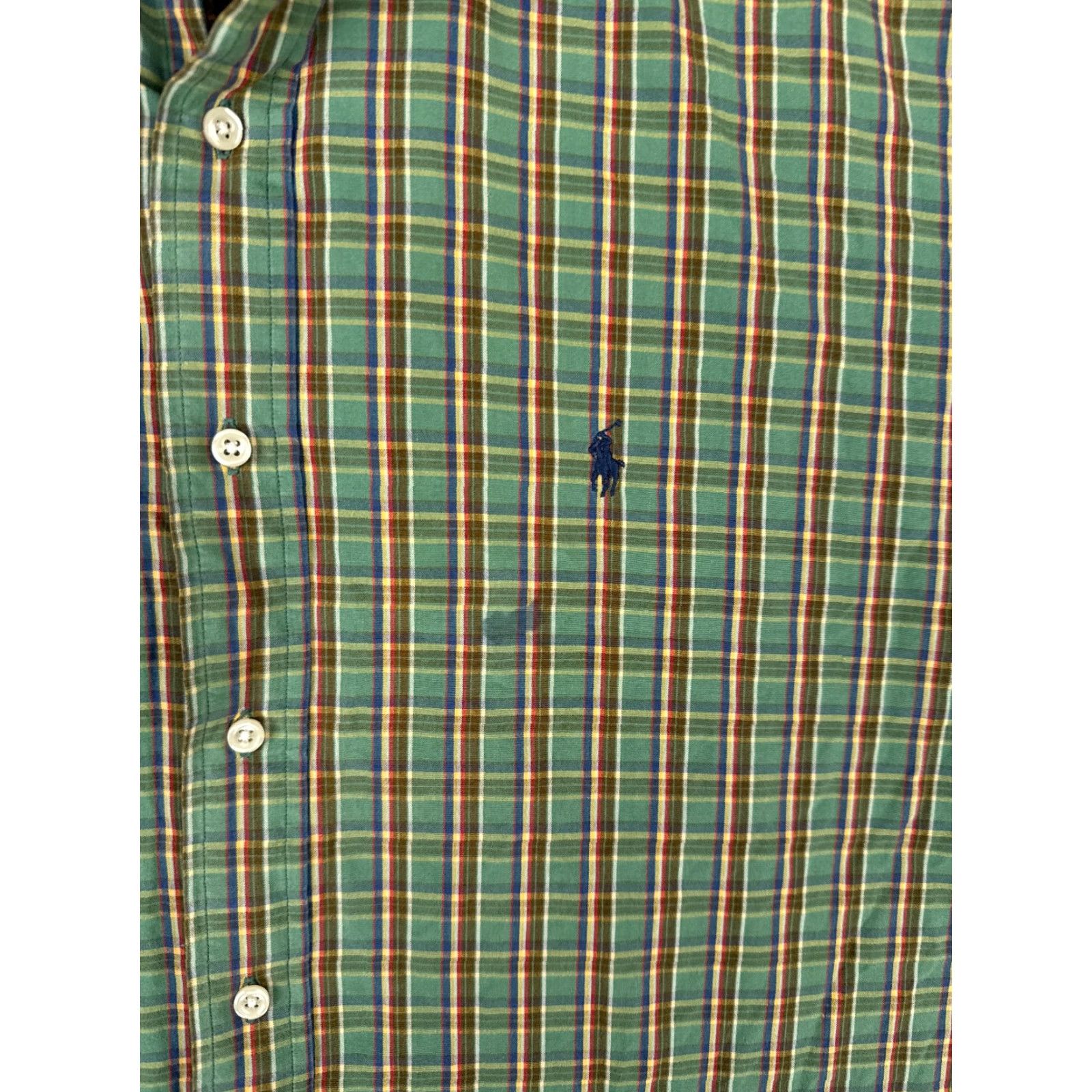 Ralph Lauren VINTAGE Ralph Lauren Shirt Men Large Green Plaid Button Blake Short Sleeve Size US L / EU 52-54 / 3 - 6 Thumbnail