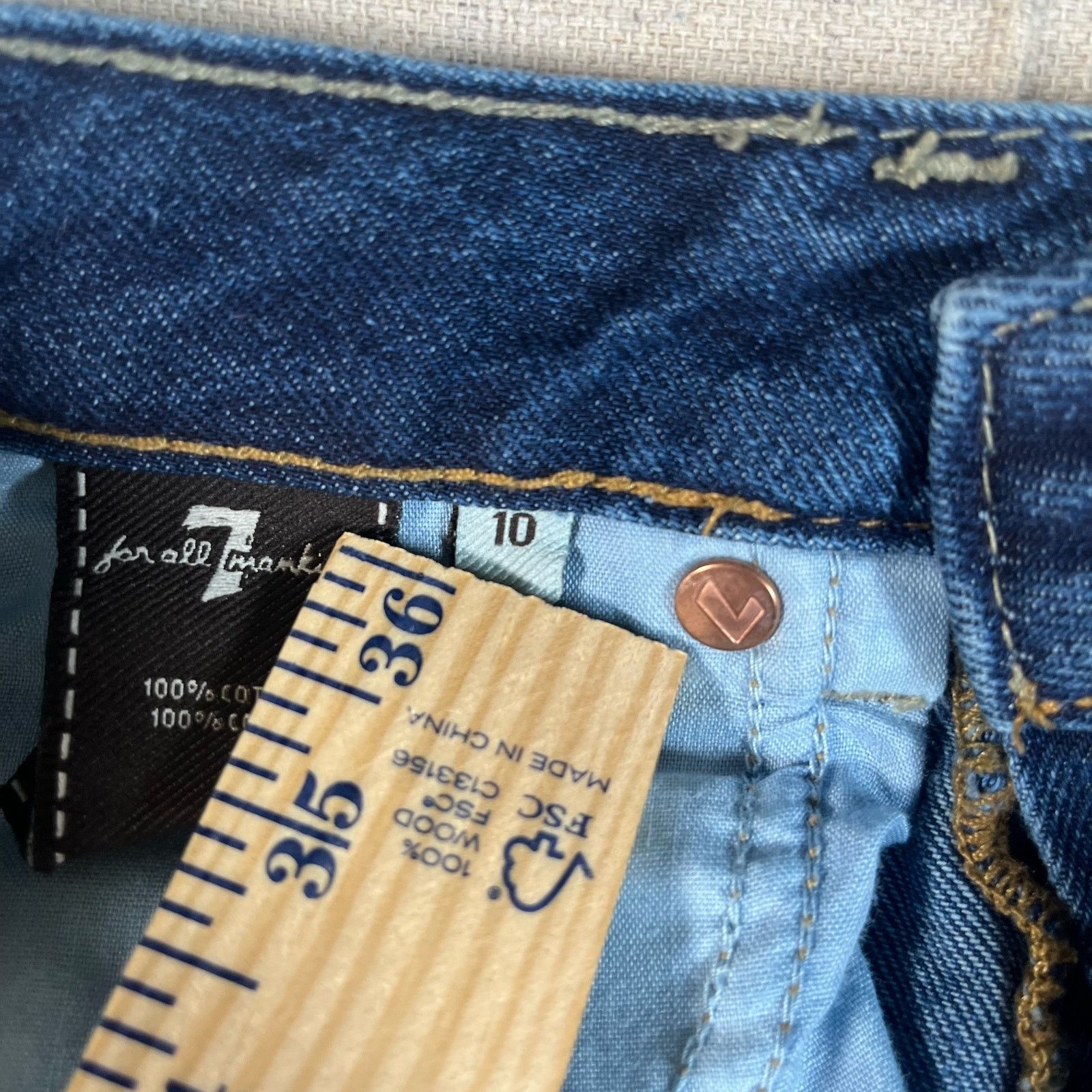 7 For All Mankind 7 For All Mankind Womens Slimmy Straight Denim Jeans Size 10 Size 32" / US 10 / IT 46 - 9 Thumbnail