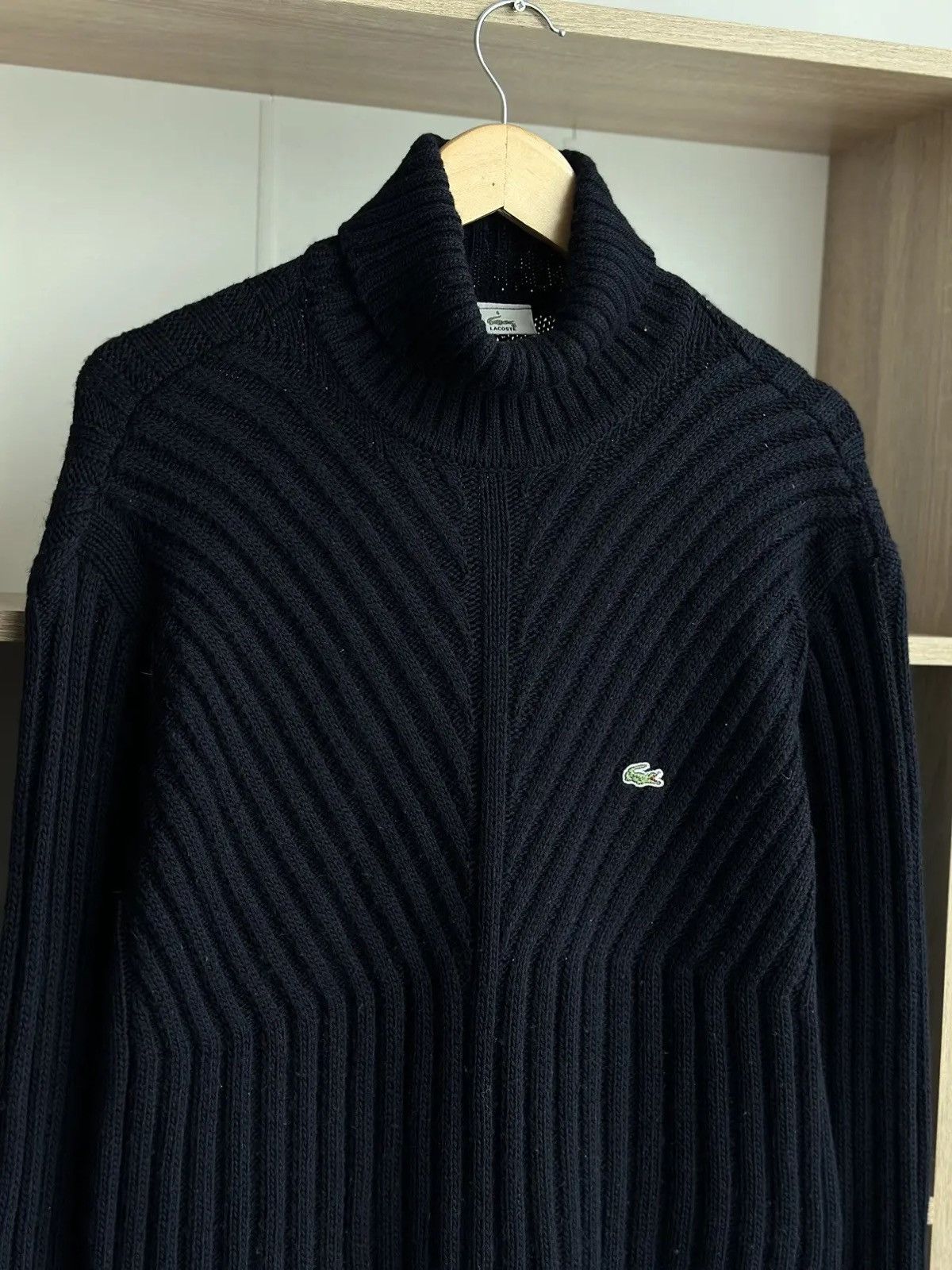 Lacoste × Vintage Vintage Lacoste Turtleneck Knitted Wool Blue Sweater Size US M / EU 48-50 / 2 - 4 Thumbnail