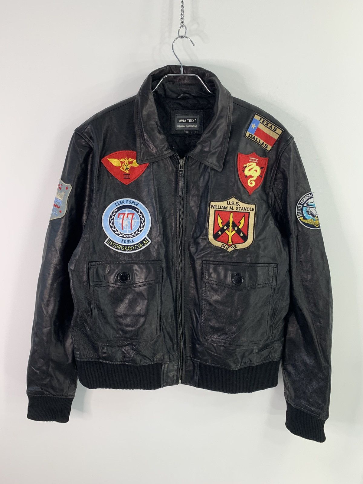 Leather × Vintage Aviatrix Top Gun Navy G-1 Leather Bomber Jacket XXL Size Size US XXL / EU 58 / 5 - 1 Thumbnail