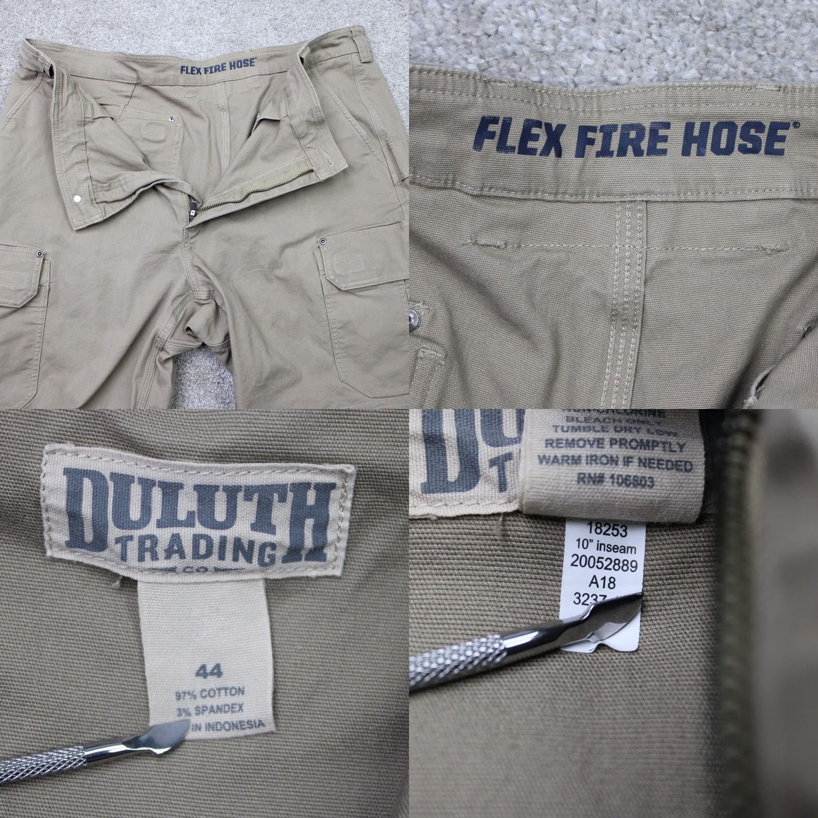 Vintage Duluth Beige DuluthFlex Fire Hose 10" Cargo Shorts Men 44 Slim/Relaxed Fit Nylon Cotton Pockets Solid (Inseam 10 in) Front Flat Front Size US 44 / EU 60 - 8 Thumbnail