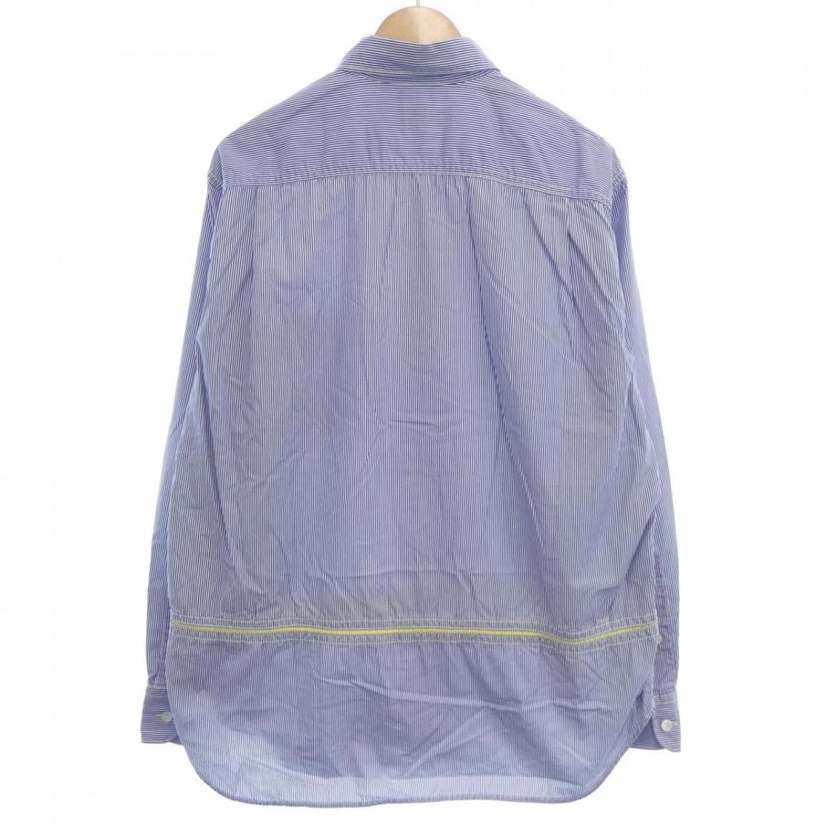 Comme des Garcons Shirt Hem Cut Striped Long Sleeve Blue Size US XS / EU 42 / 0 - 2 Thumbnail